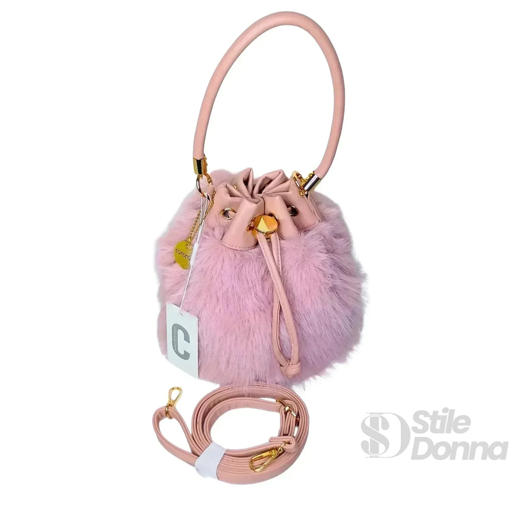 Coconuda Borsa a Secchiello in Pelliccia Sintetica - Stile Donna Bags