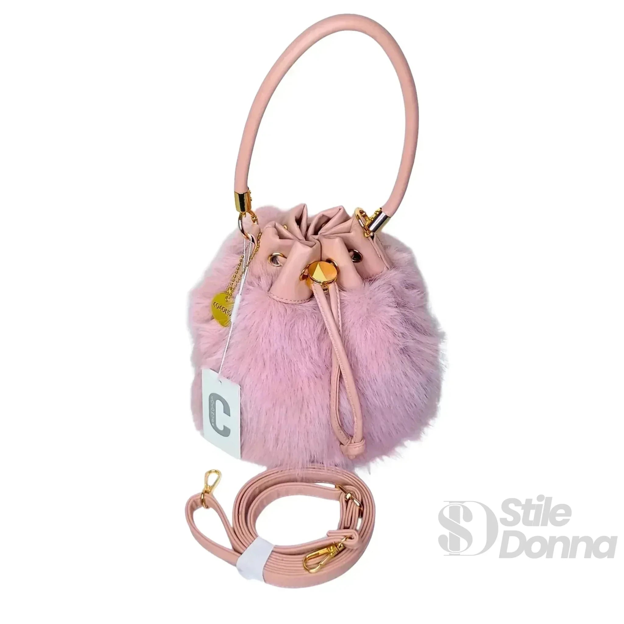 Coconuda Borsa a Secchiello in Pelliccia Sintetica - Stile Donna Bags