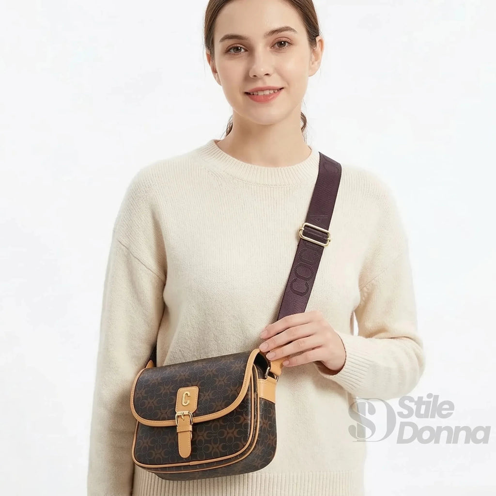 Coconuda Borsa a Tracolla Compatta in Ecopelle con Patta di Sicurezza - Stile Donna Bags