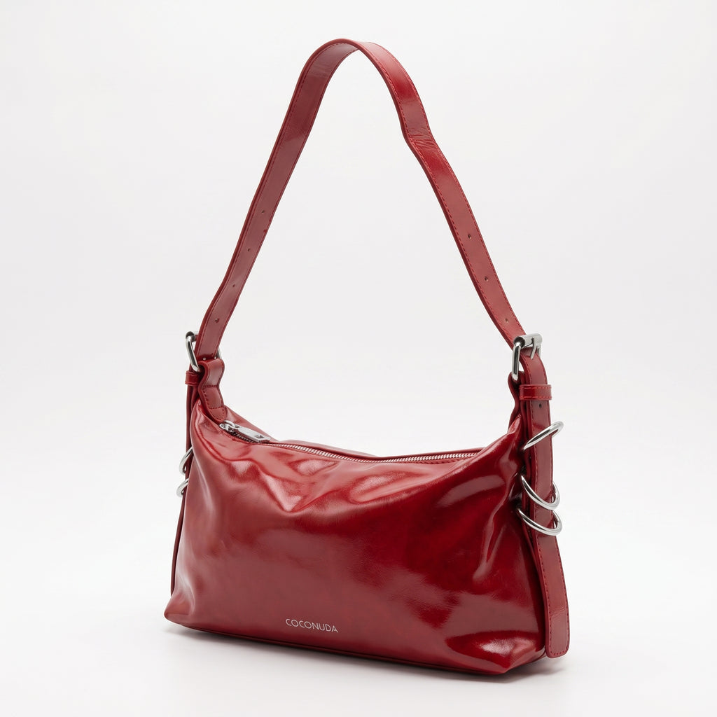 Coconuda Borsa a Tracolla in Ecopelle Verniciata con Catena - Stile Donna Bags