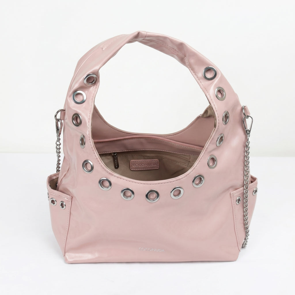 Coconuda Borsa a Tracolla in Ecopelle con Catena e Occhielli - Stile Donna Bags