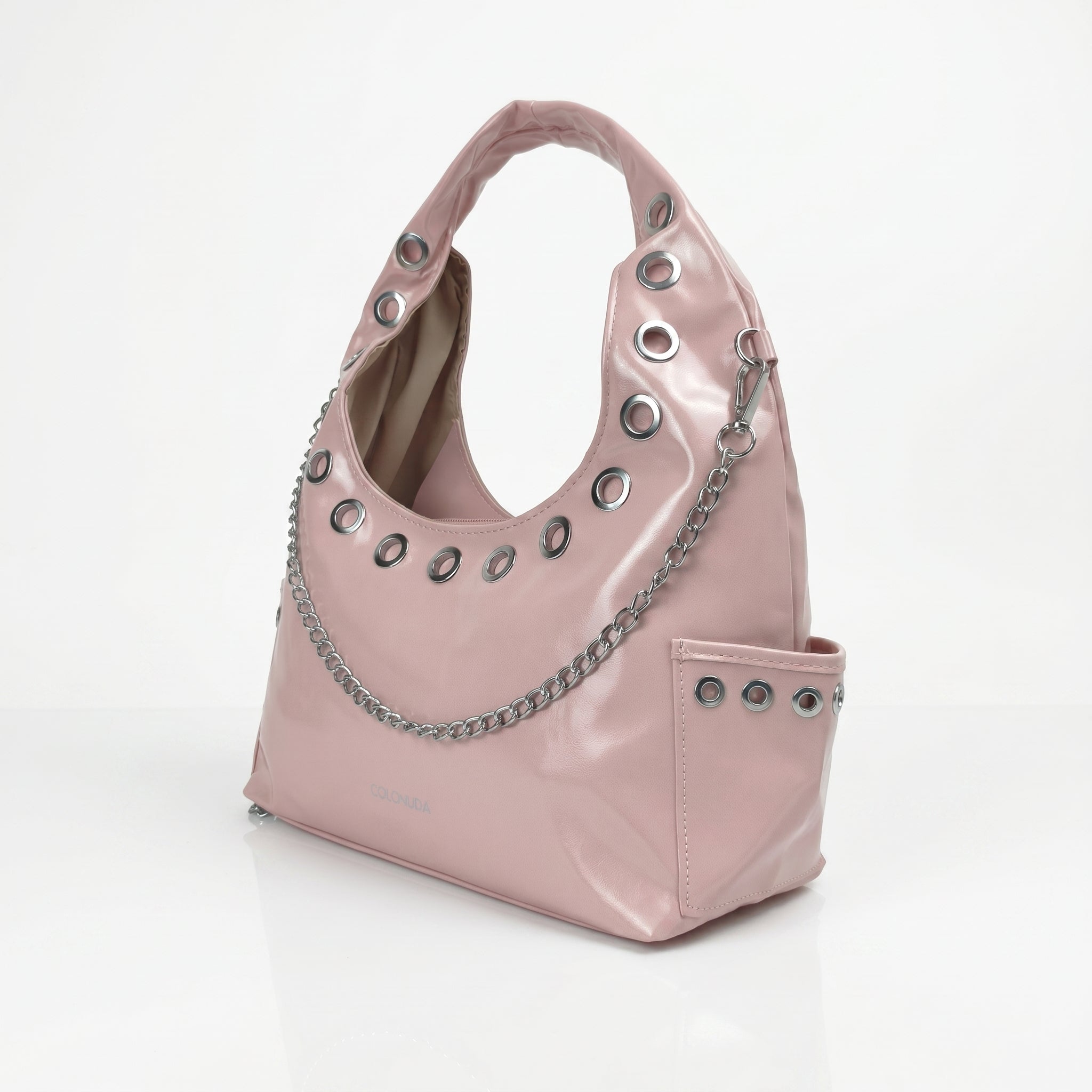 Coconuda Borsa a Tracolla in Ecopelle con Catena e Occhielli - Stile Donna Bags