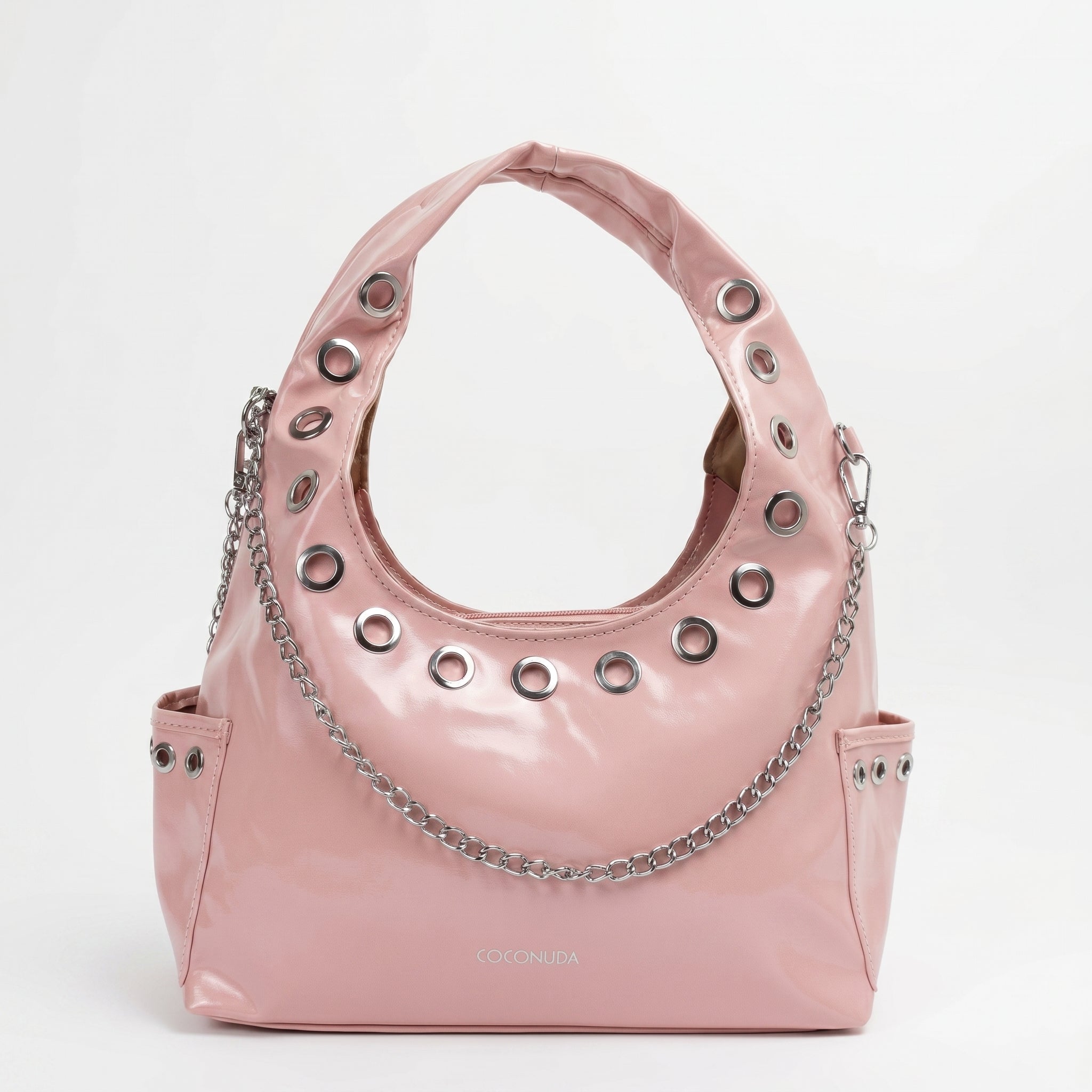 Coconuda Borsa a Tracolla in Ecopelle con Catena e Occhielli - Stile Donna Bags