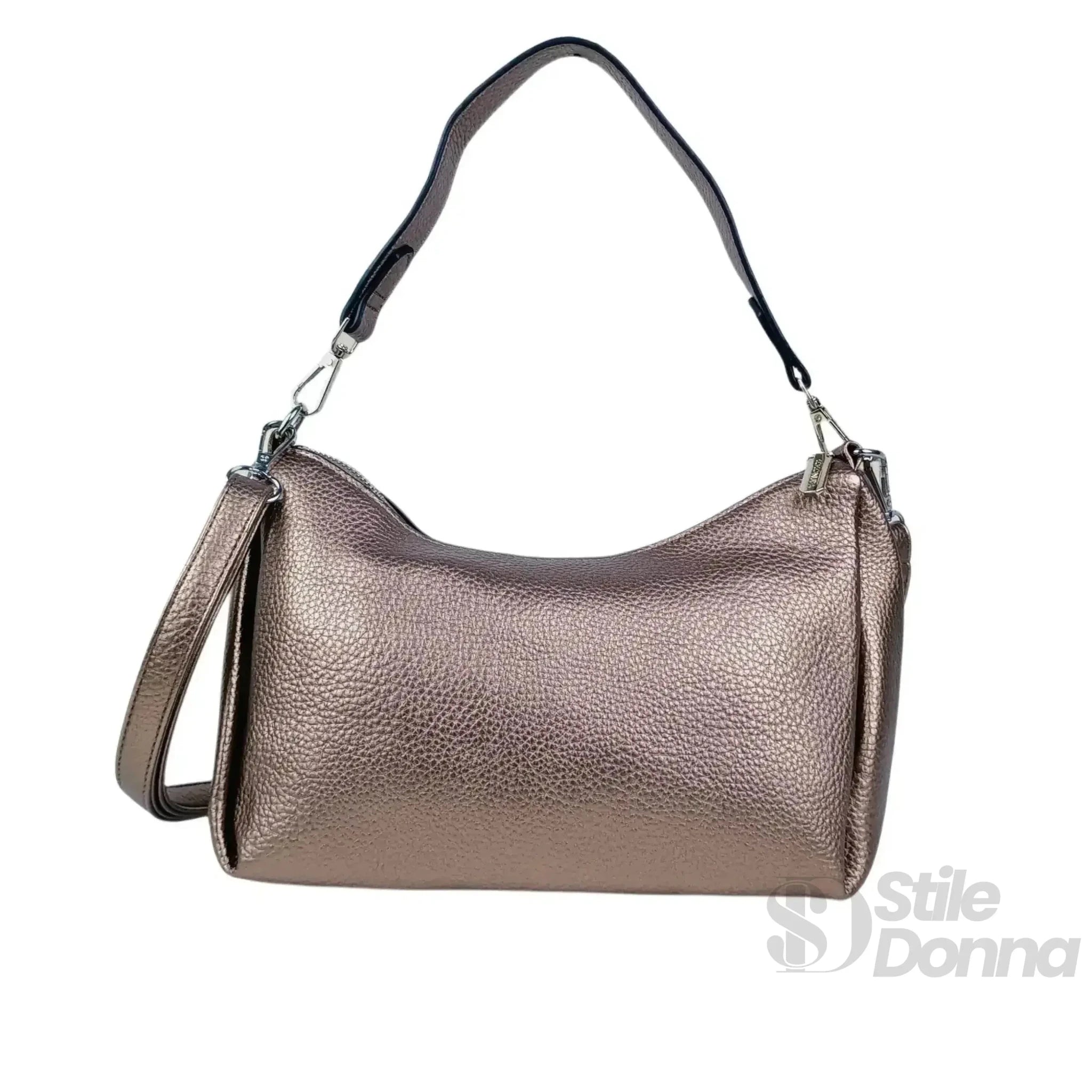 Coconuda Borsa in Ecopelle Rosa Oro Metallizzato con Perline - Stile Donna Bags