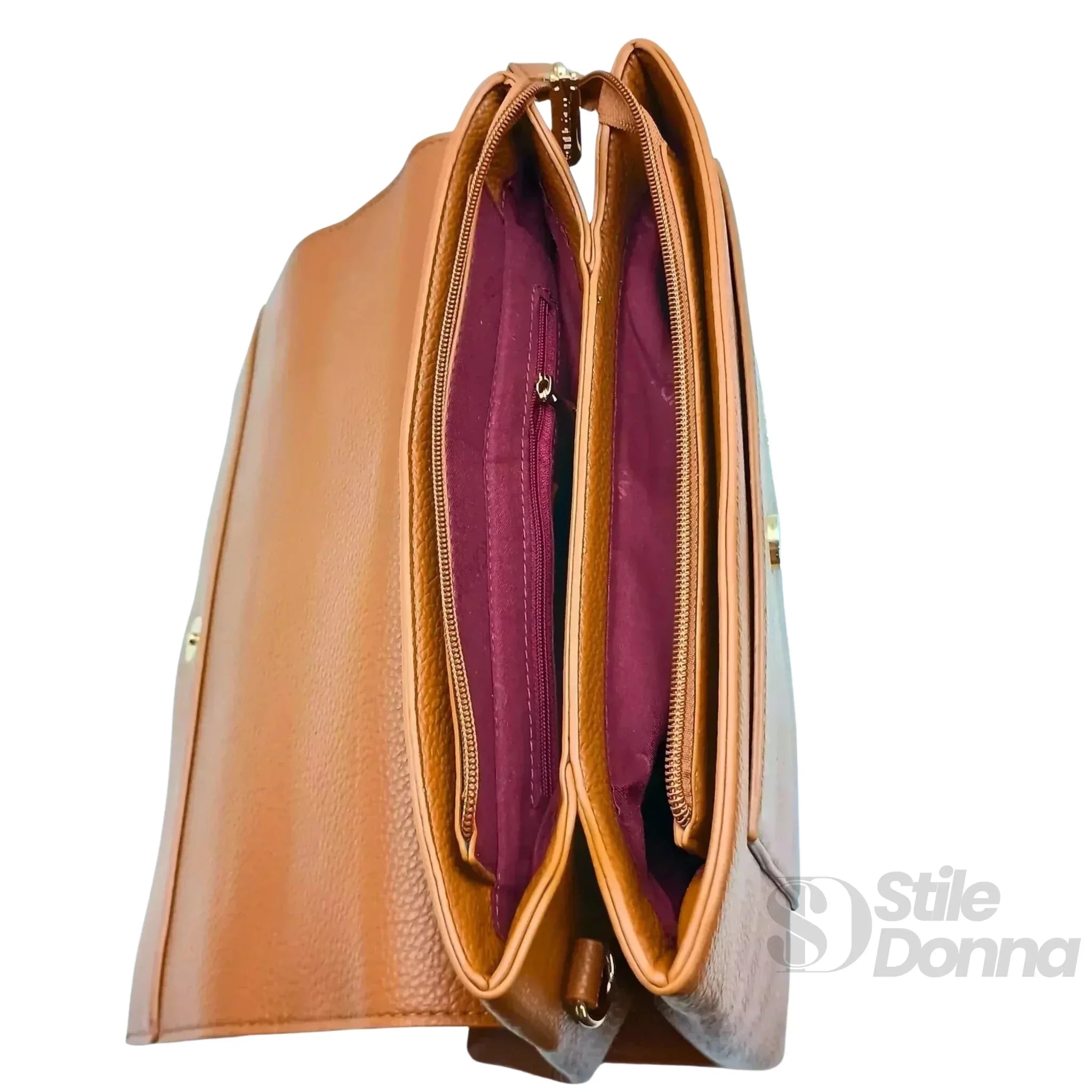 Coconuda Pochette in Ecopelle Marrone con Chiusura a Scatto - Stile Donna Bags