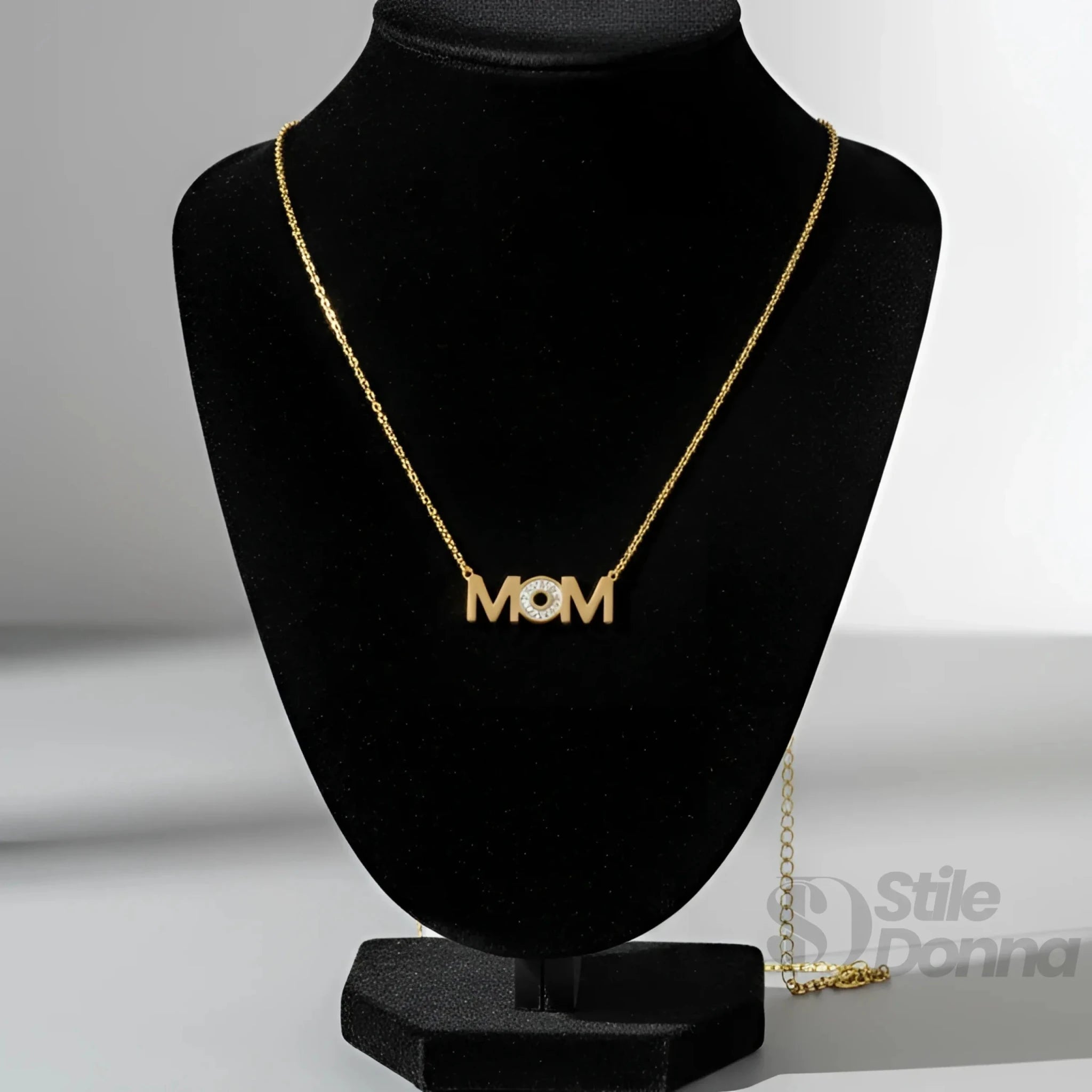 Collana Pendente MOM in Metallo Dorato - Stile Donna Bags