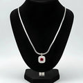 Collana Serpente in Argento con Pendente Rubino Rosso e Pavé di Cristallo - Stile Donna Bags