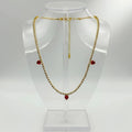 Collana in Cristallo Dorato con Ciondoli a Cuore Rosso - Stile Donna Bags