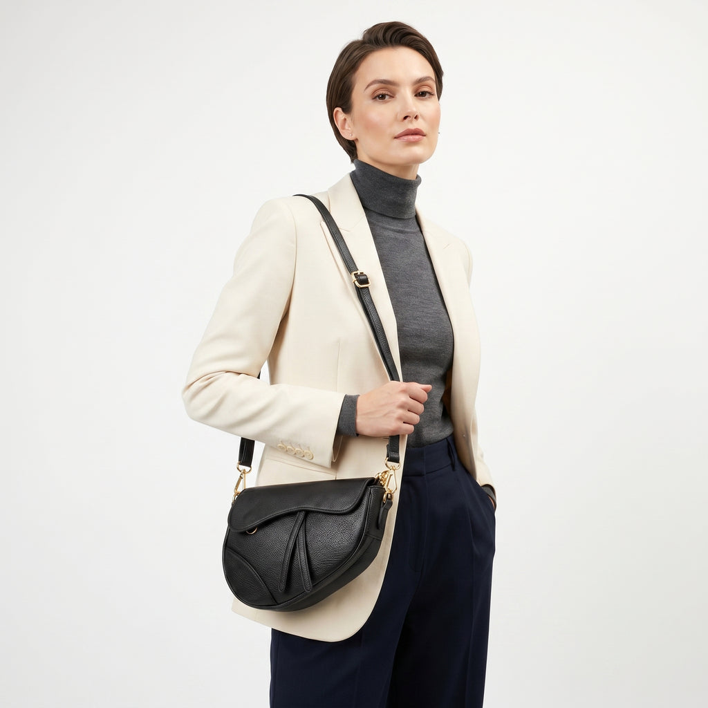 Eliza Borsa a Tracolla in Vera Pelle con Chiusura Sicura - Stile Donna Bags