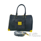 Enrico Coveri Borsa Dottore in Ecopelle Nera con Tracolla Removibile - Stile Donna Bags