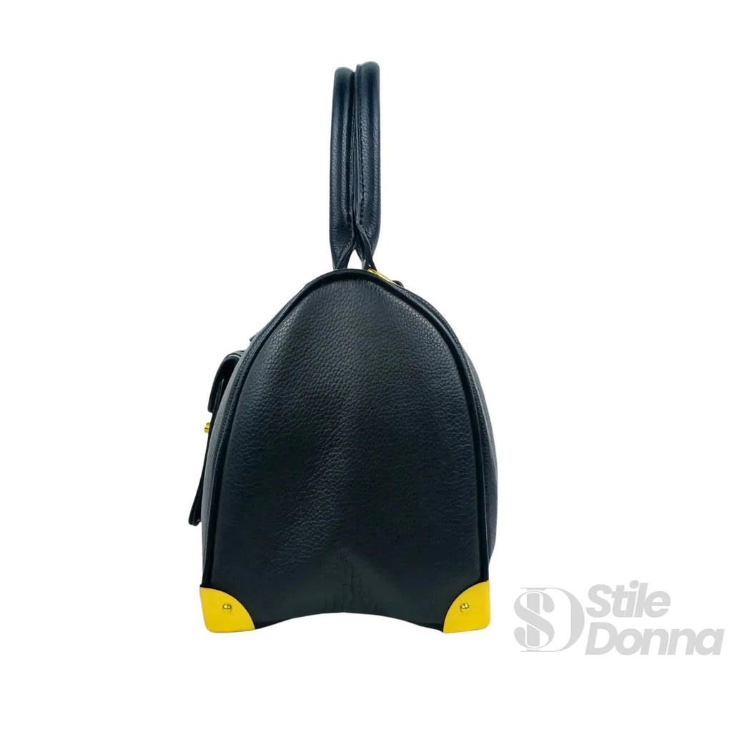 Enrico Coveri Borsa Dottore in Ecopelle Nera con Tracolla Removibile - Stile Donna Bags