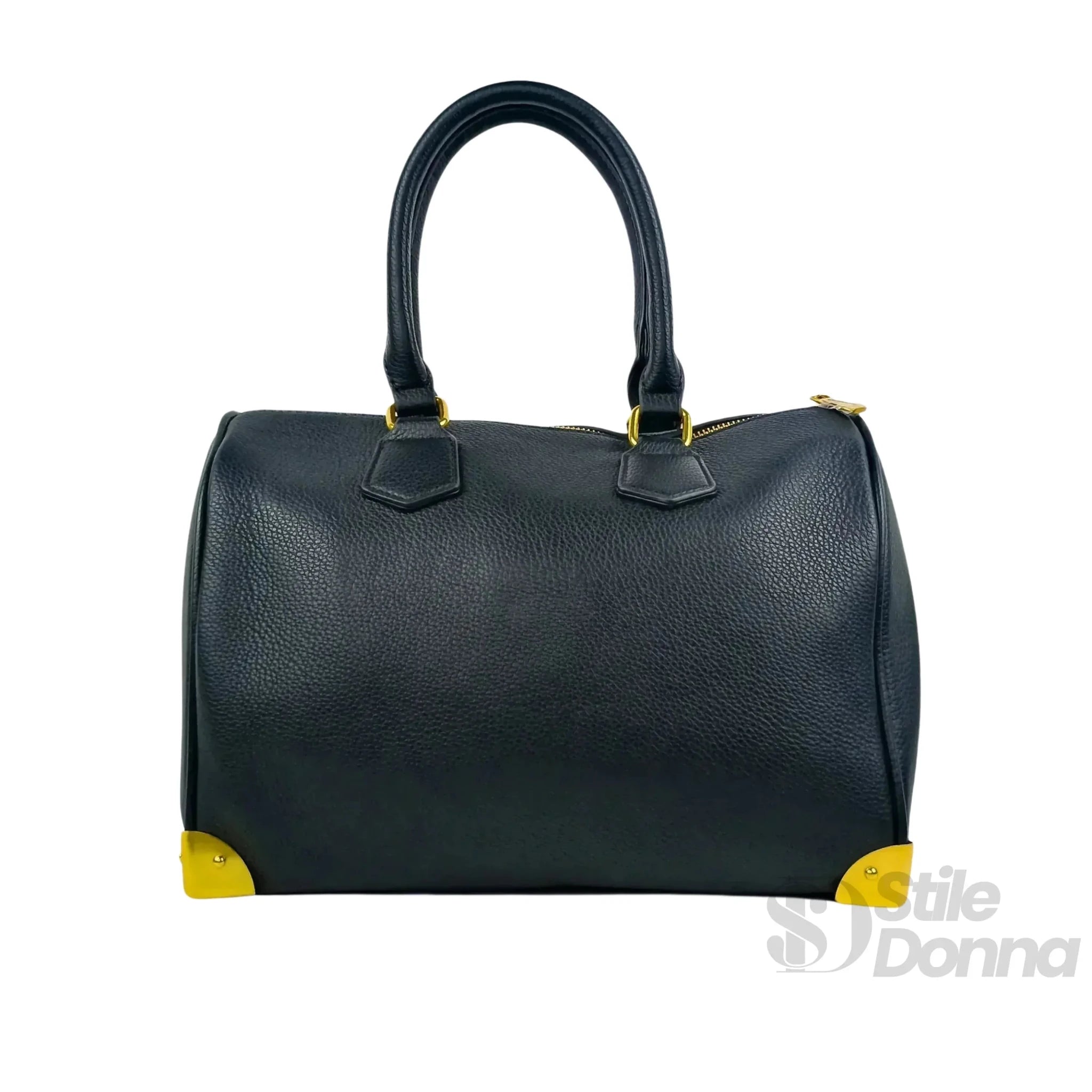 Enrico Coveri Borsa Dottore in Ecopelle Nera con Tracolla Removibile - Stile Donna Bags