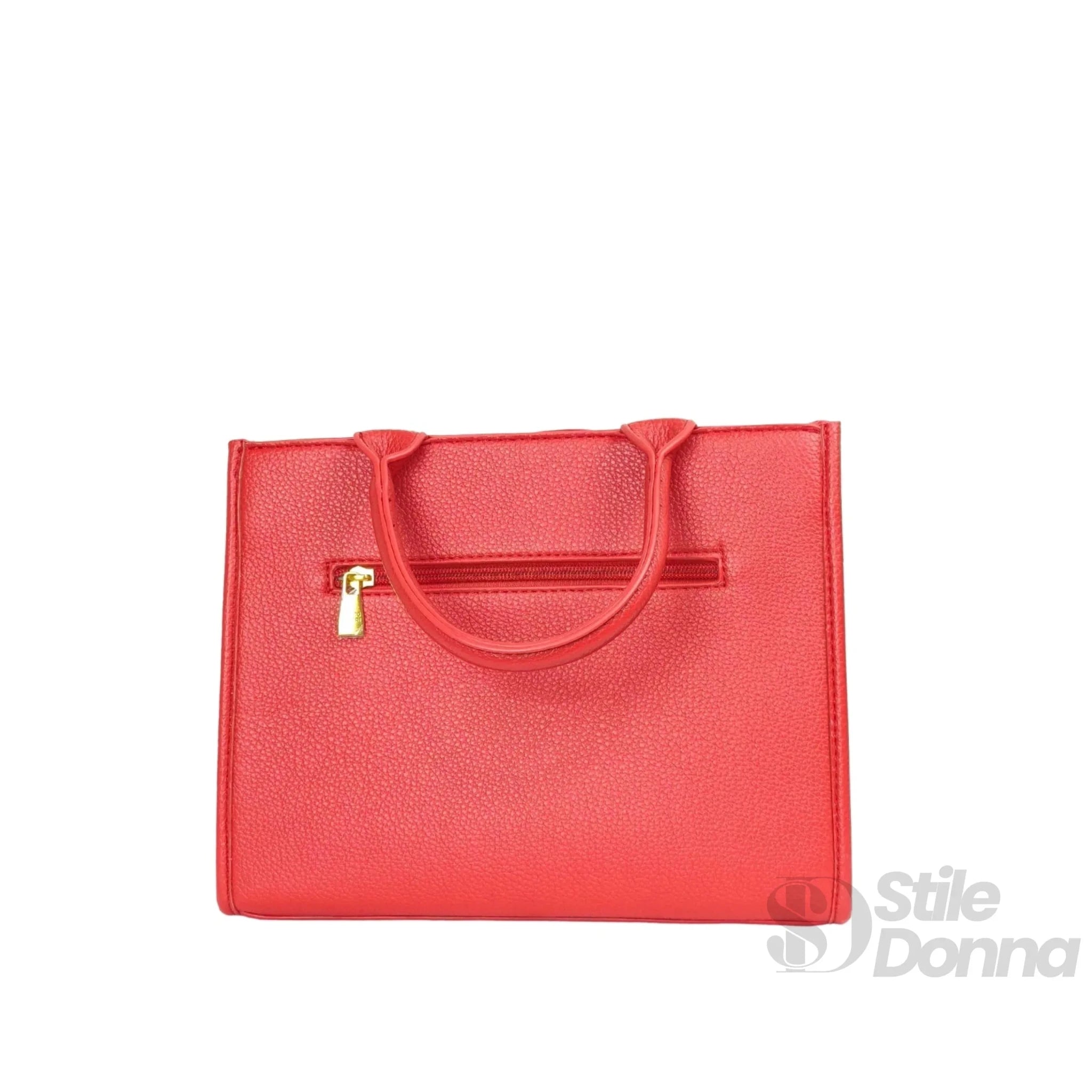 Enrico Coveri Borsa a Mano in Ecopelle Rossa con Ricamo Floreale - Stile Donna Bags