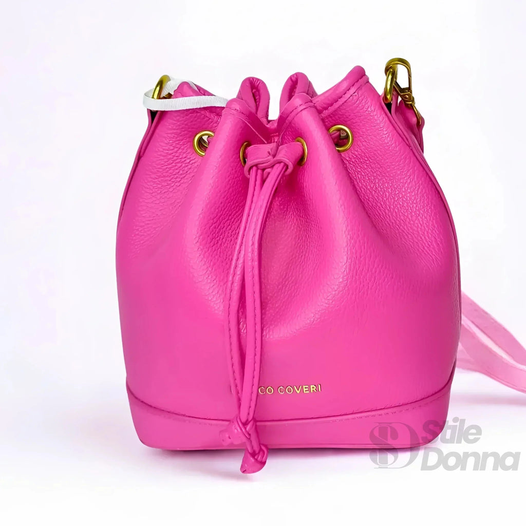 Enrico Coveri Borsa a Secchiello in Ecopelle Rosa e Nero - Stile Donna Bags