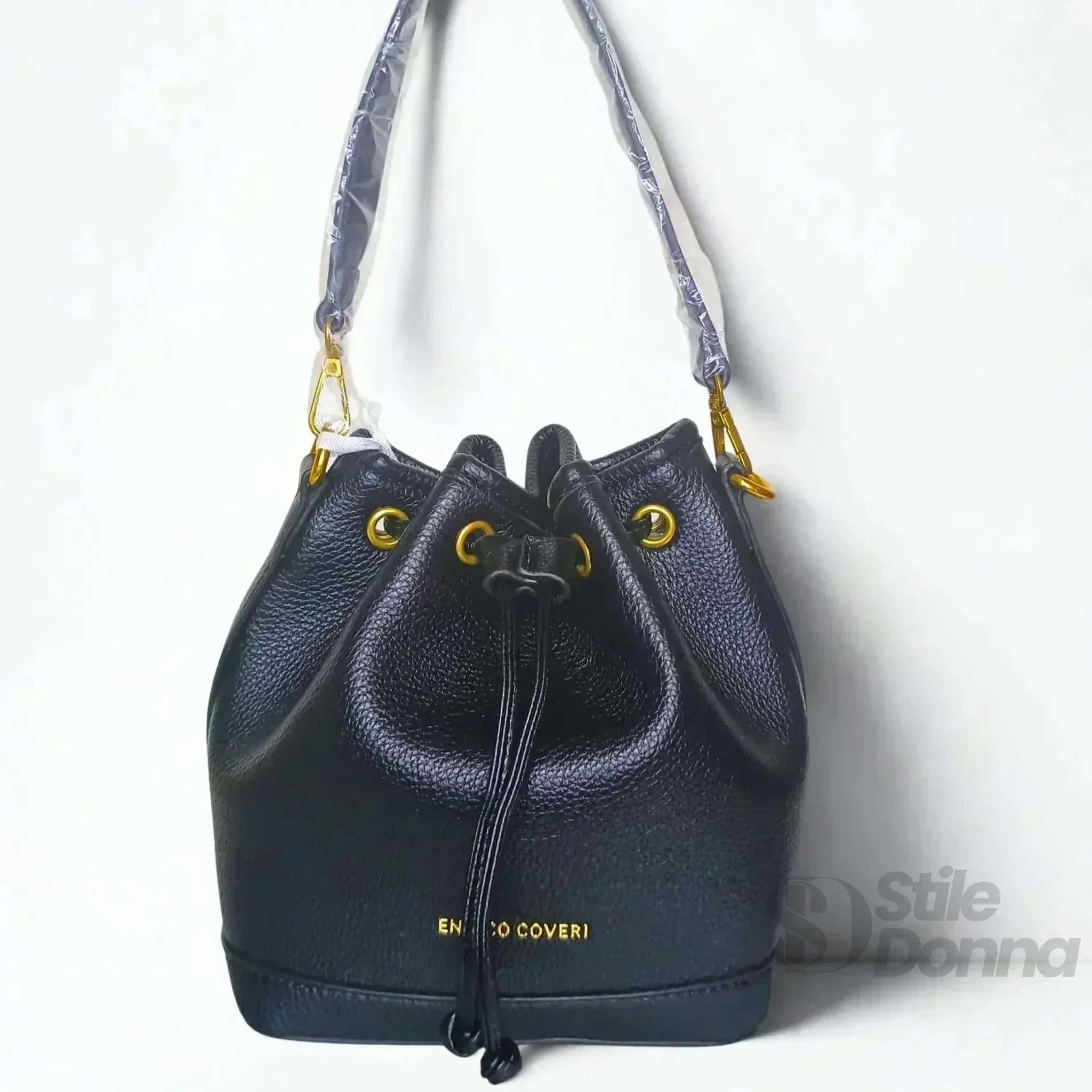Enrico Coveri Borsa a Secchiello in Ecopelle Rosa e Nero - Stile Donna Bags