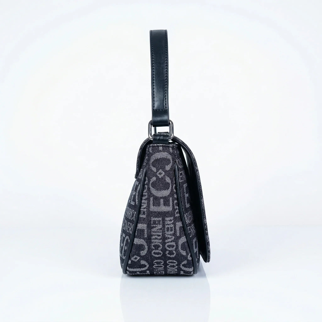 Enrico Coveri Borsa a Spalla in Jacquard con Logo - Stile Donna Bags