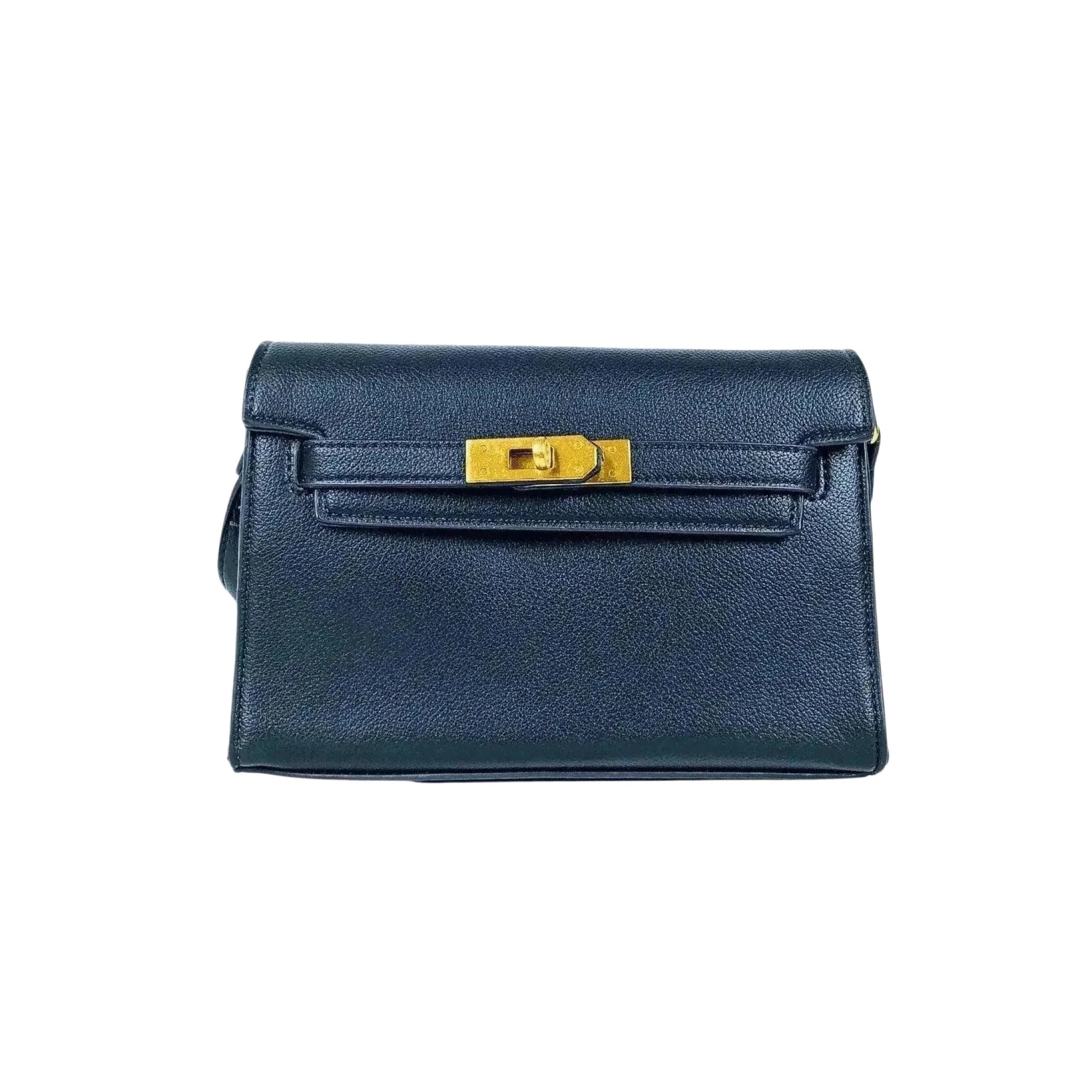 Enrico Coveri Borsa a Tracolla in Ecopelle con Lucchetto Oro - Stile Donna Bags