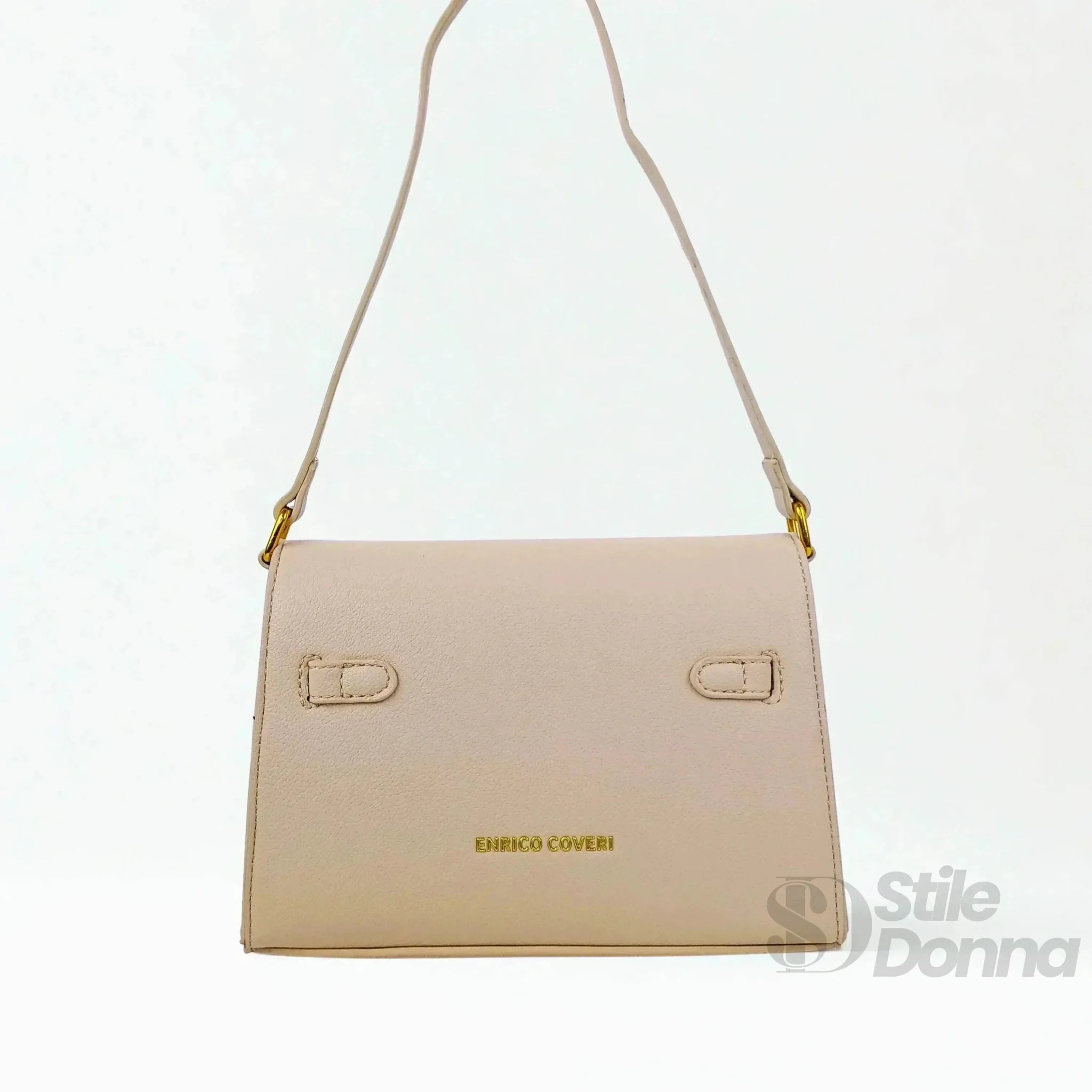 Enrico Coveri Borsa a Tracolla in Ecopelle con Lucchetto Oro - Stile Donna Bags