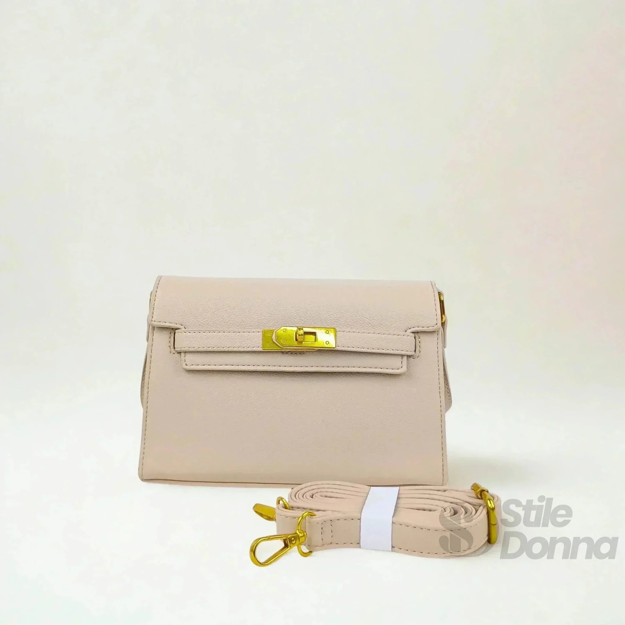 Enrico Coveri Borsa a Tracolla in Ecopelle con Lucchetto Oro - Stile Donna Bags