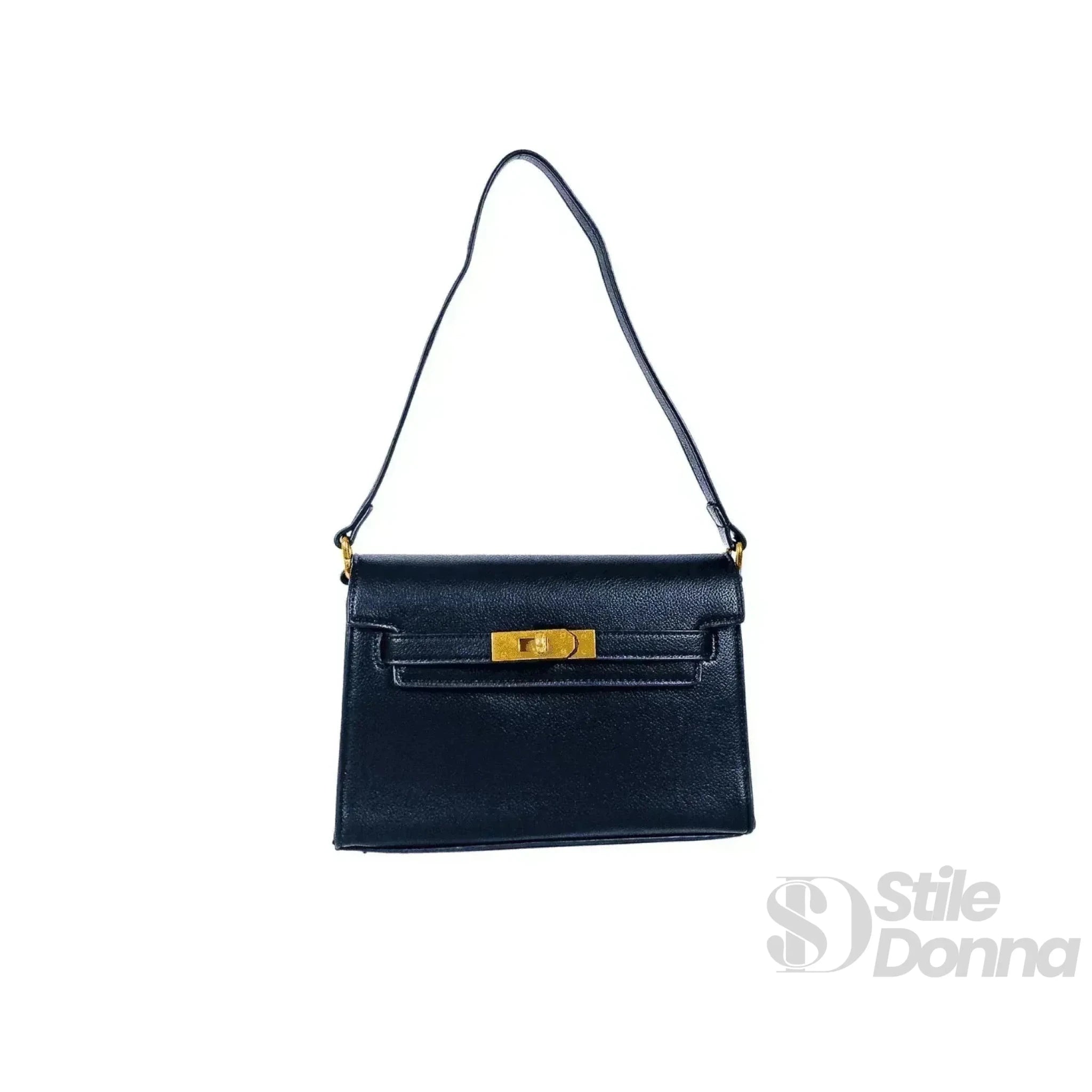 Enrico Coveri Borsa a Tracolla in Ecopelle con Lucchetto Oro - Stile Donna Bags