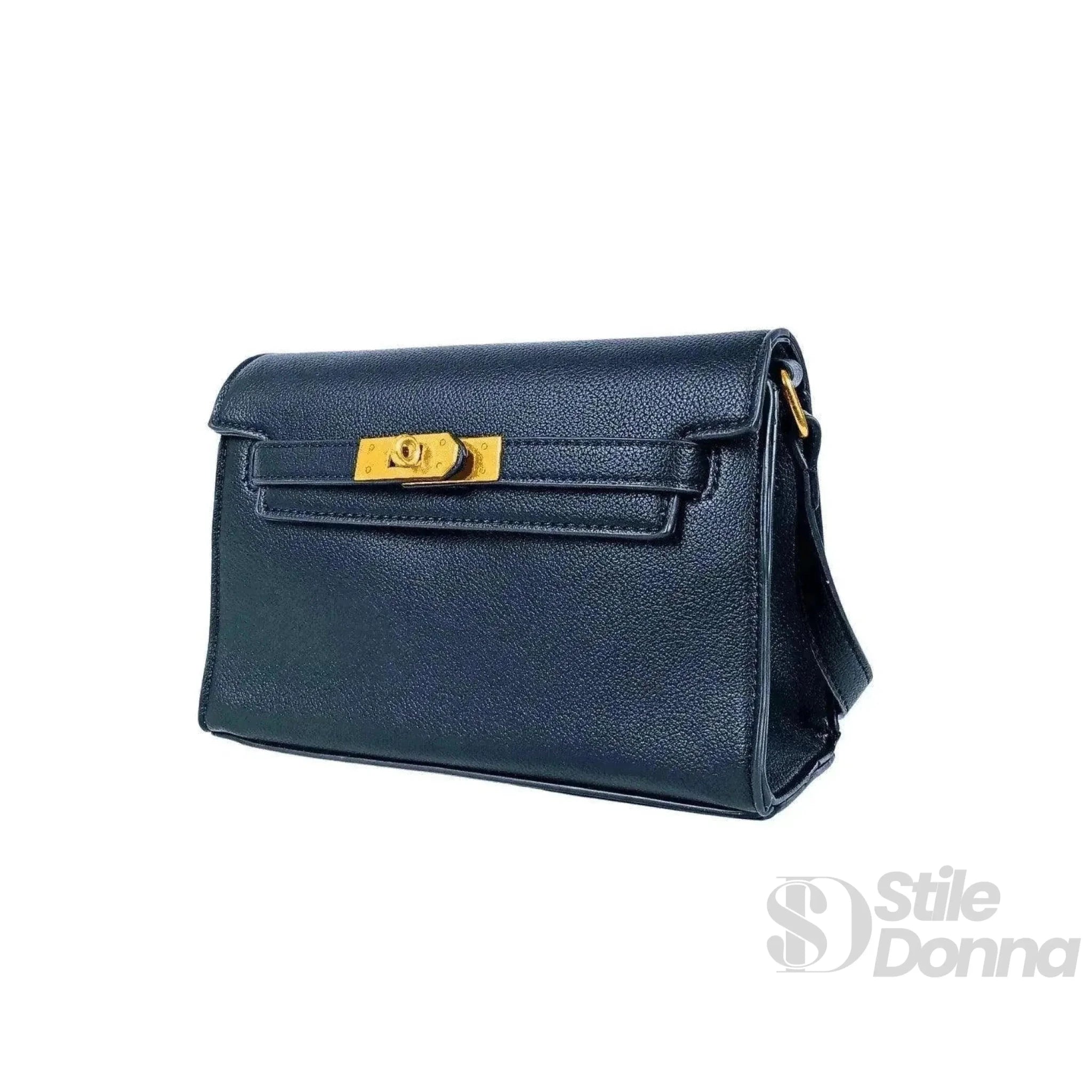 Enrico Coveri Borsa a Tracolla in Ecopelle con Lucchetto Oro - Stile Donna Bags