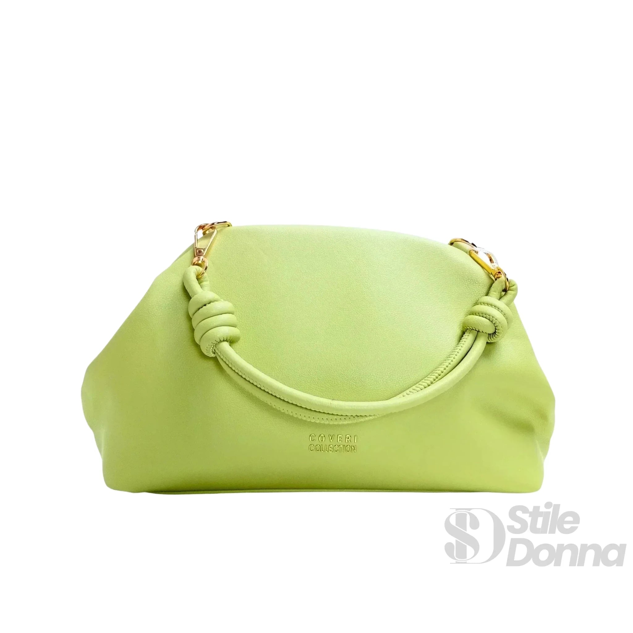 Enrico Coveri Clutch in Ecopelle Verde Lime Morbida per Cerimonie - Stile Donna Bags