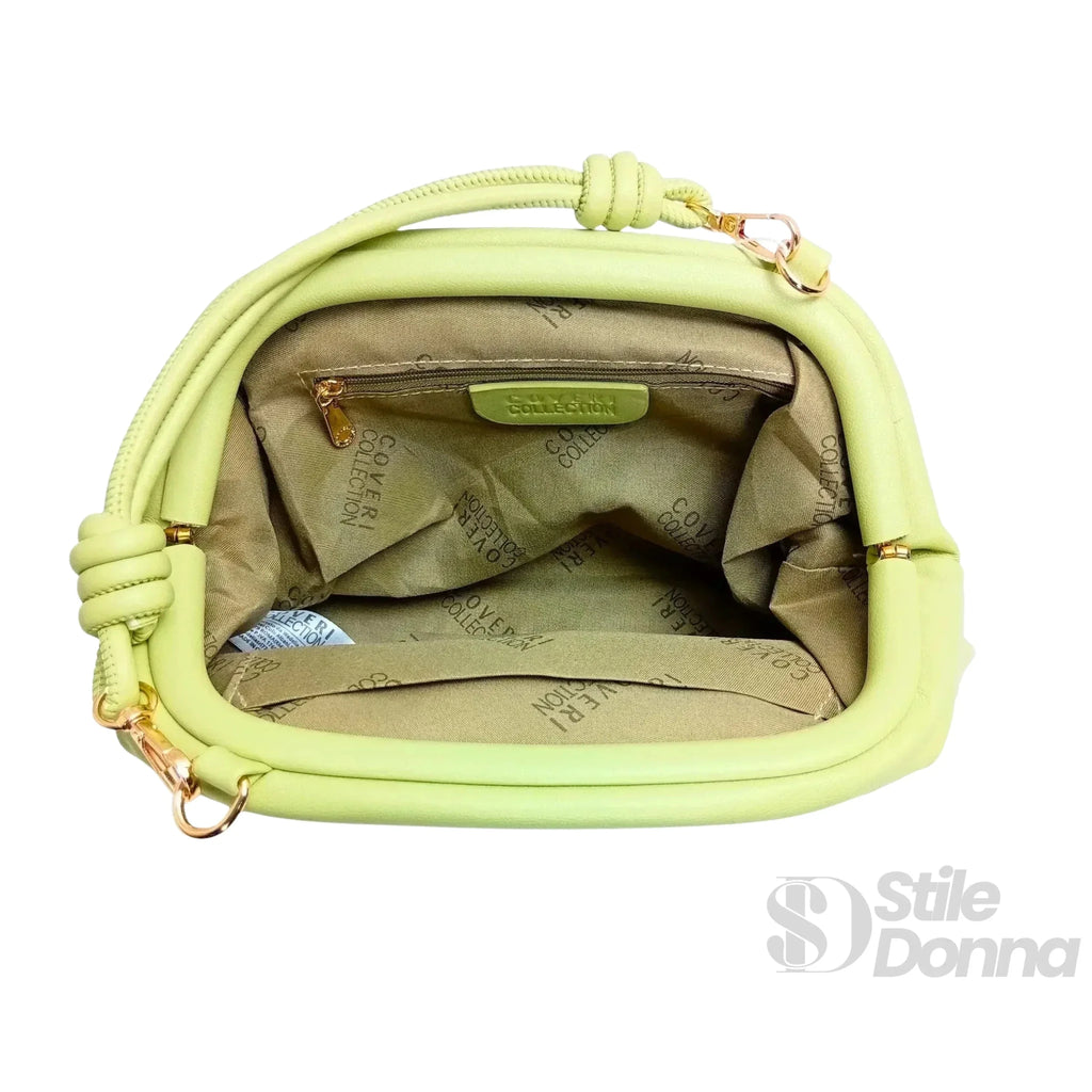 Enrico Coveri Clutch in Ecopelle Verde Lime Morbida per Cerimonie - Stile Donna Bags