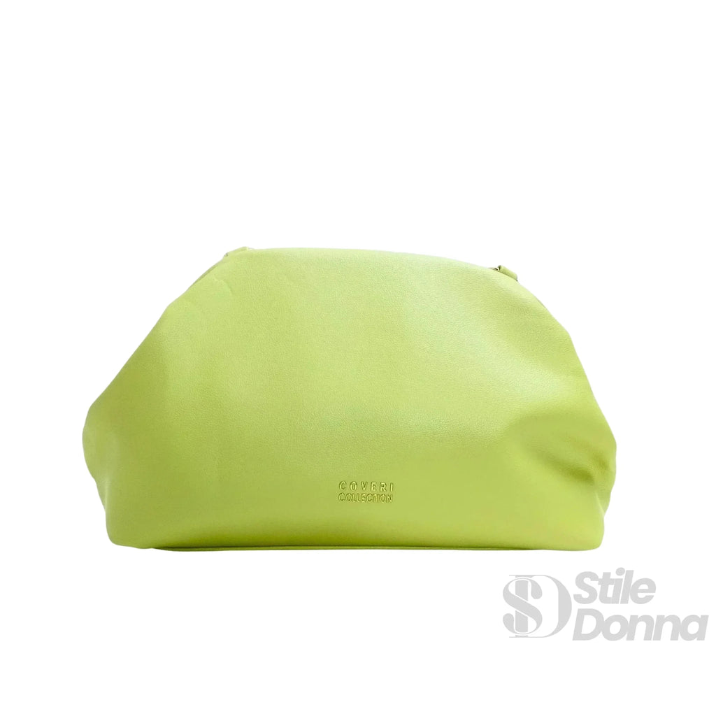 Enrico Coveri Clutch in Ecopelle Verde Lime Morbida per Cerimonie - Stile Donna Bags