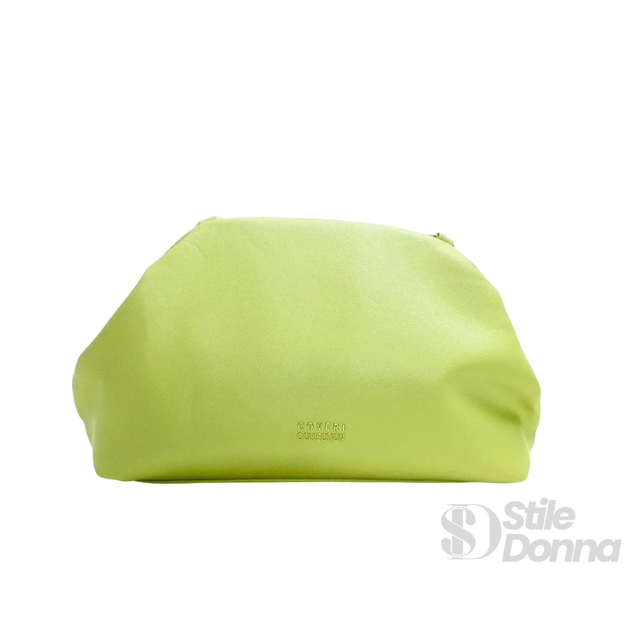 Enrico Coveri Clutch in Ecopelle Verde Lime Morbida per Cerimonie - Stile Donna Bags