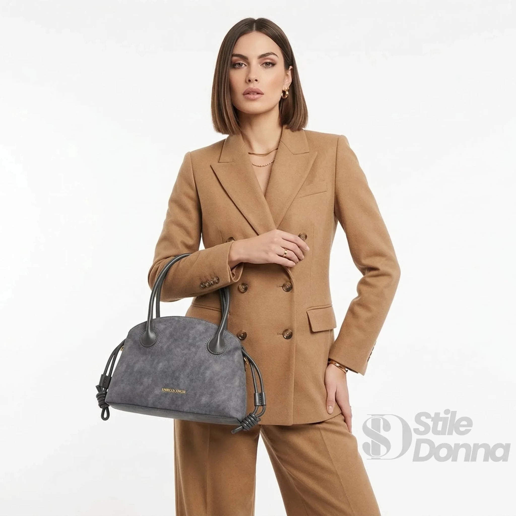 Enrico Coveri Set Borse in Ecopelle Effetto Suede - Stile Donna Bags