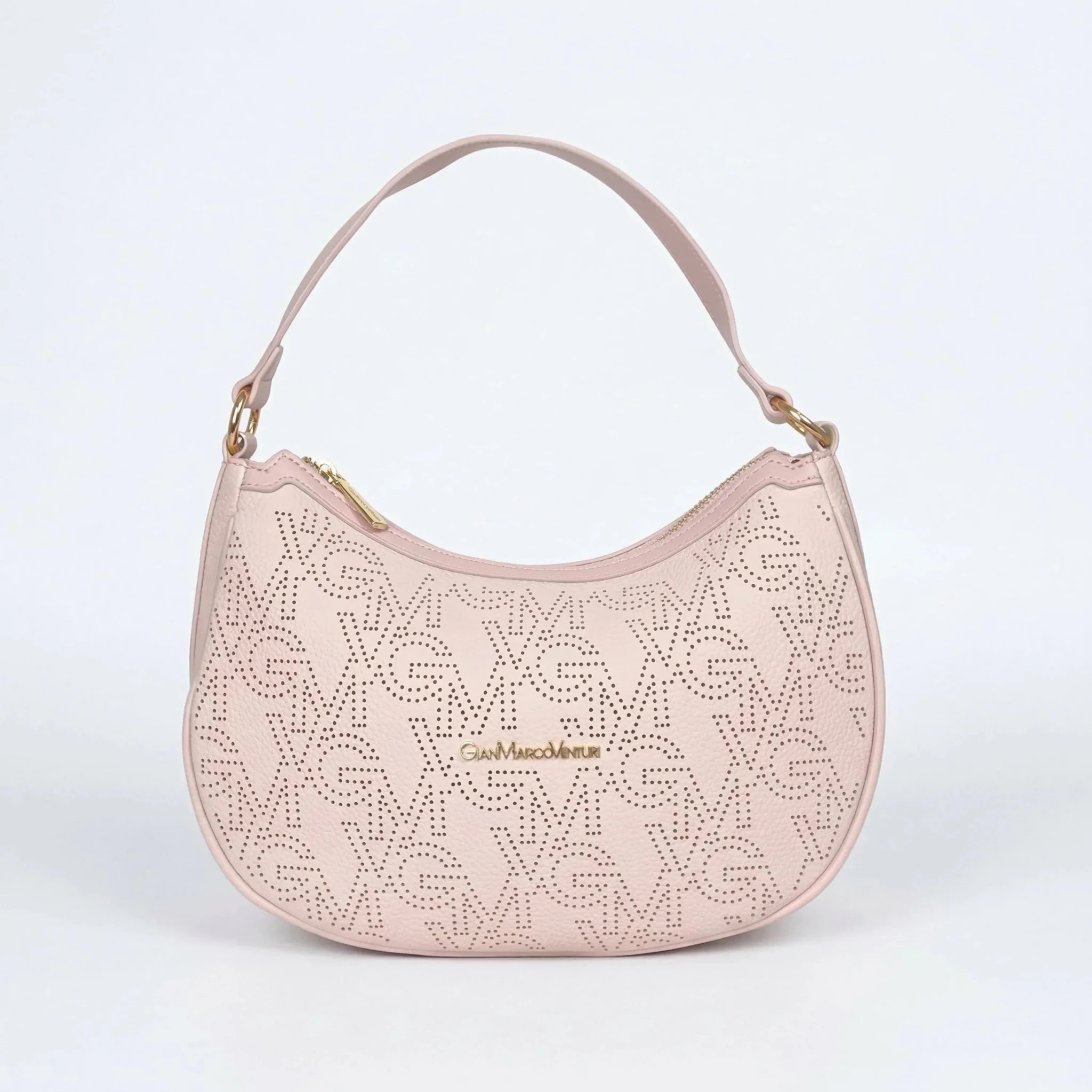 Gianmarco Venturi Borsa Hobo in Ecopelle con Finiture Dorate - Stile Donna Bags