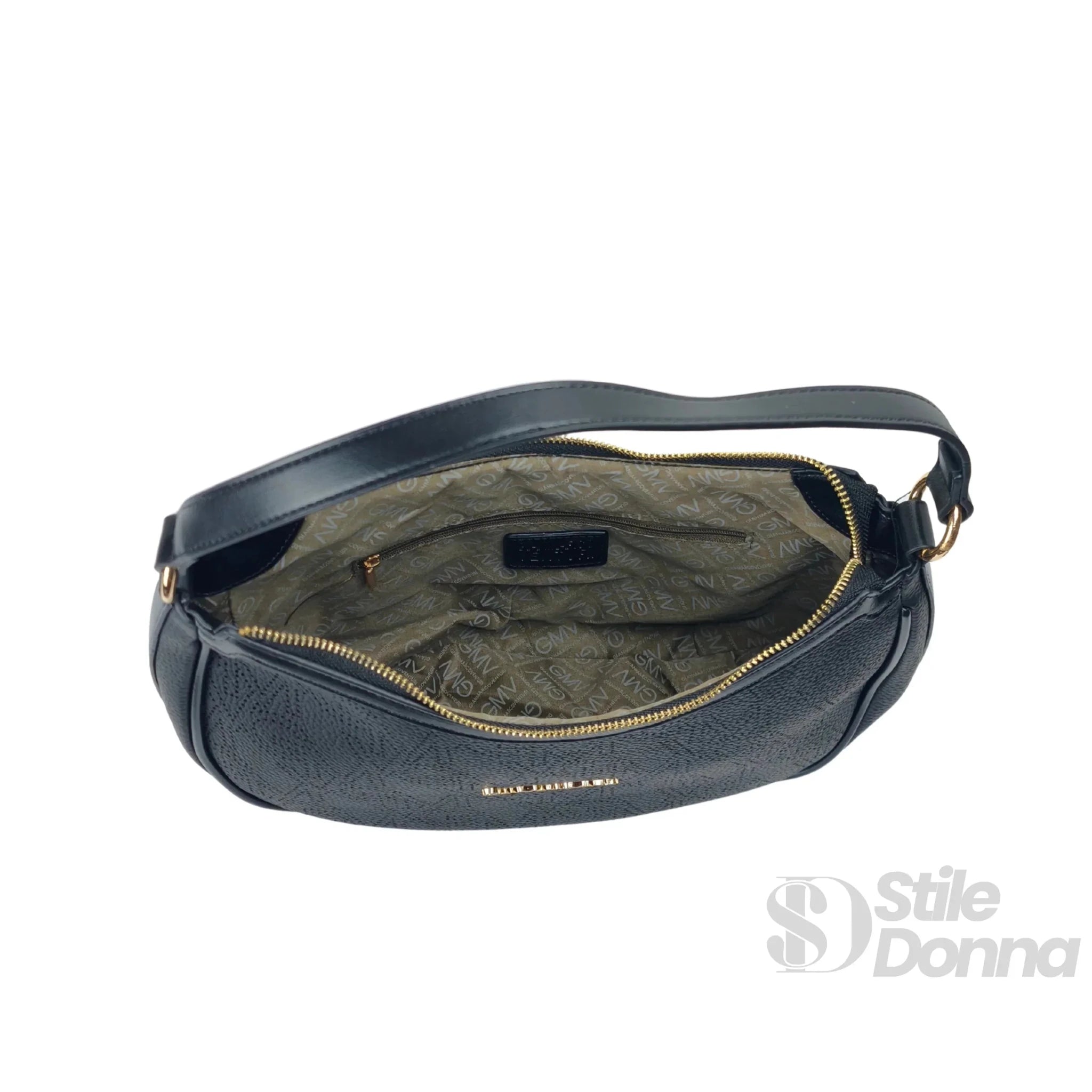 Gianmarco Venturi Borsa Hobo in Ecopelle con Finiture Dorate - Stile Donna Bags