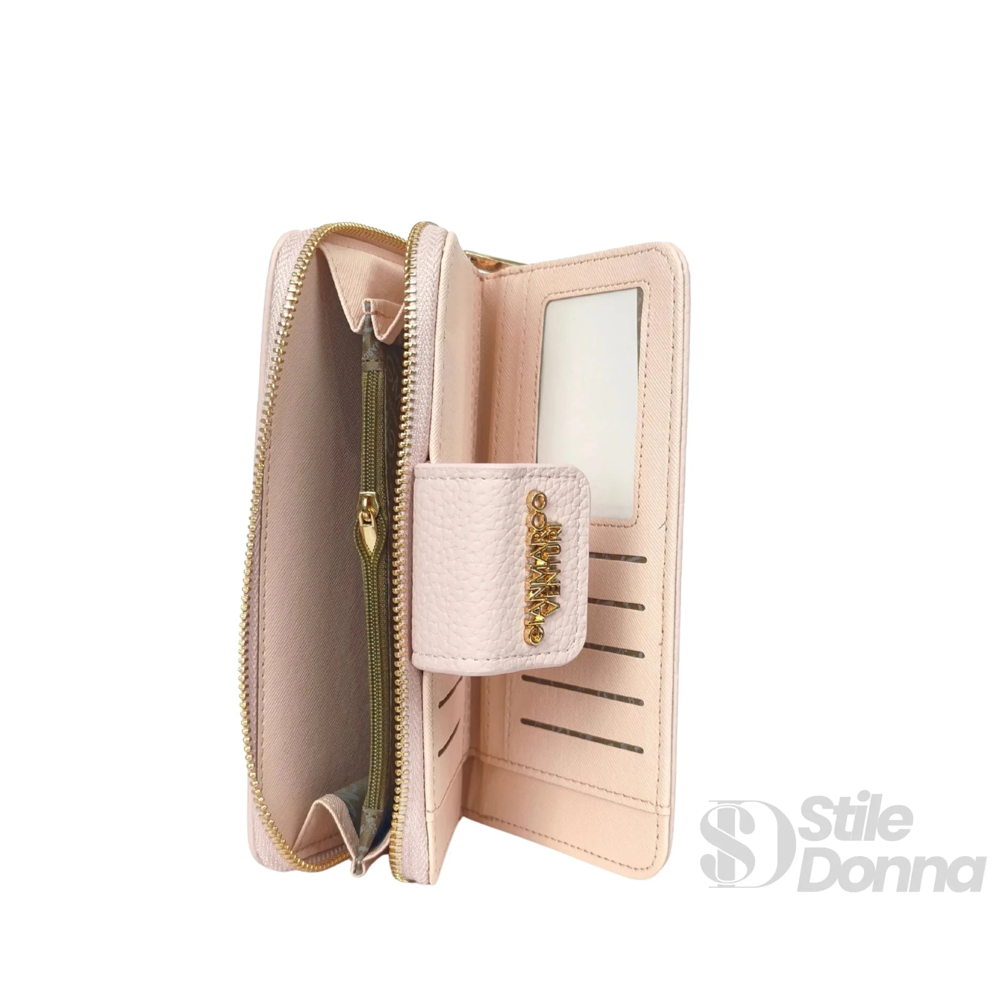 Gianmarco Venturi Portafoglio Traforato in Ecopelle con Dettagli Dorati - Stile Donna Bags