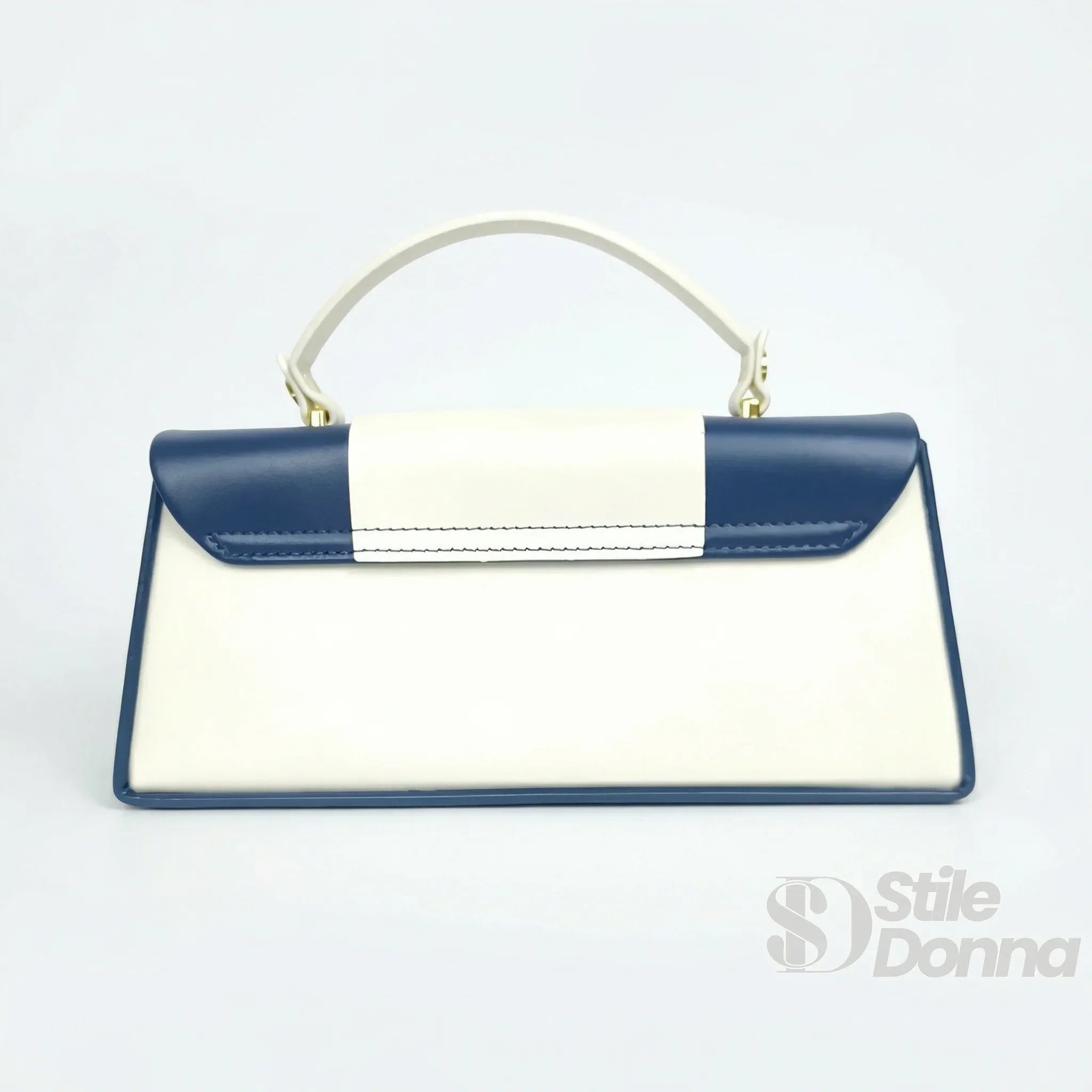 Herisson Firenze Borsa Bicolore Blu e Crema con Chiusura Dorata - Stile Donna Bags