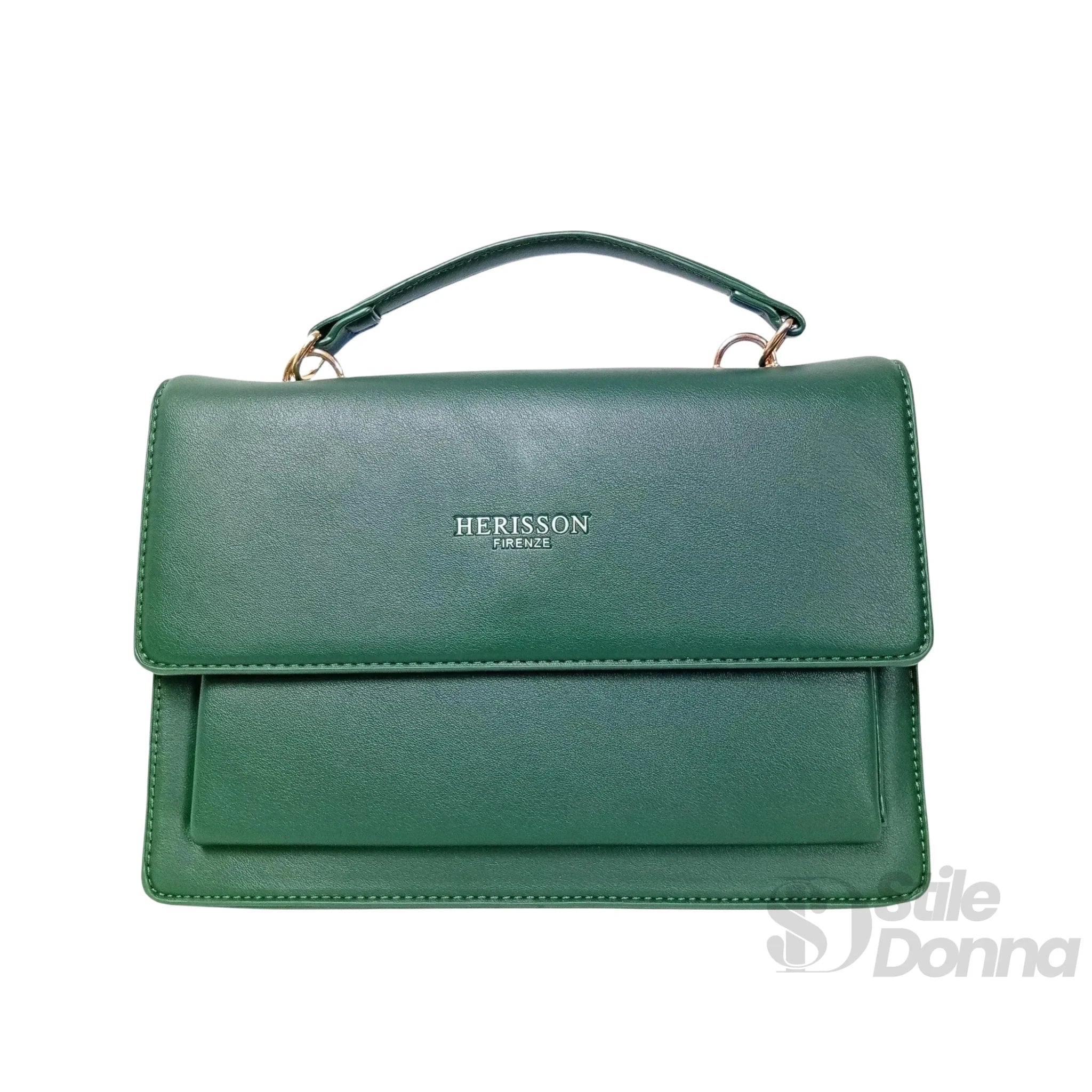 Herisson Firenze Borsa in Pelle Vegana con Dettagli Dorati - Stile Donna Bags