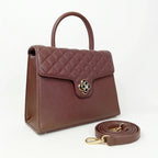 Herisson Firenze Borsa in Ecopelle con Chiusura a Quadrifoglio e Hardware Oro - Stile Donna Bags
