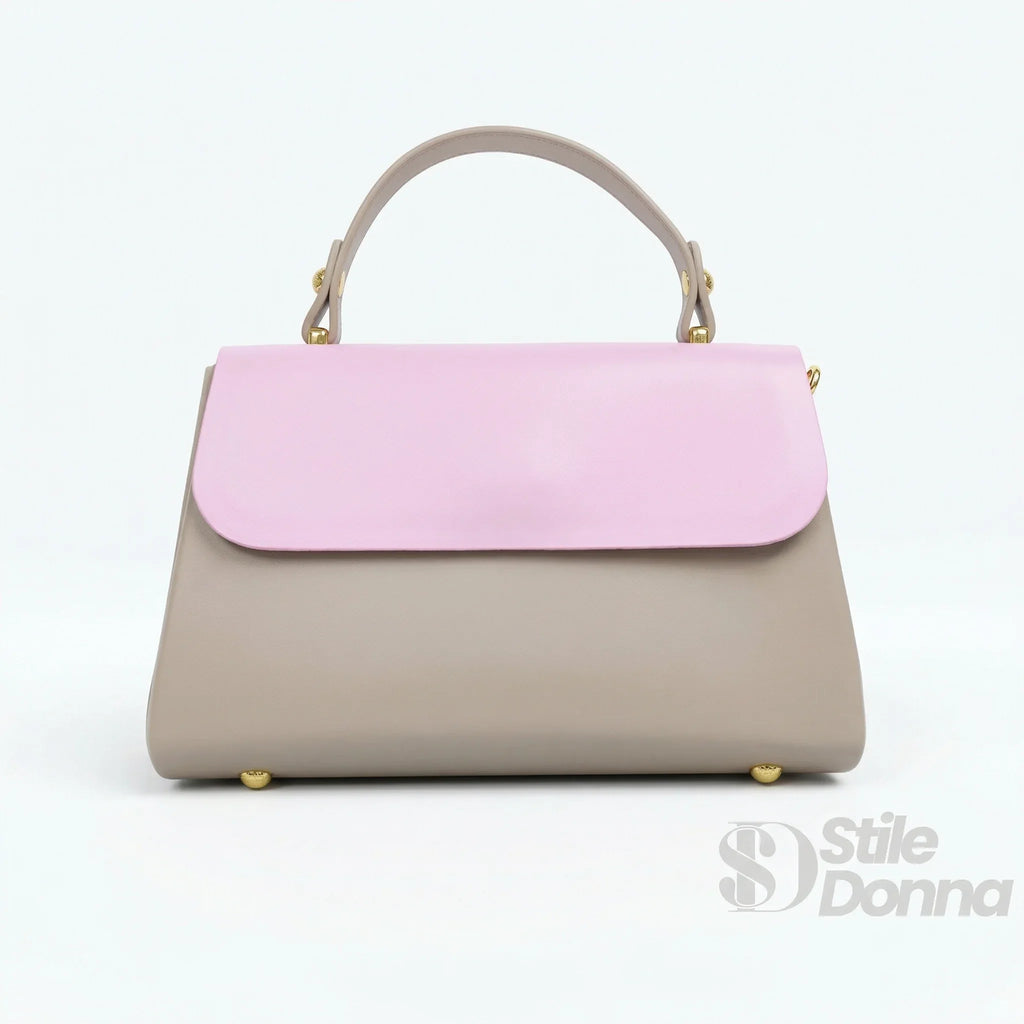 Herisson Firenze Mini Borsa Cachi e Rosa con Lucchetto Dorato - Stile Donna Bags