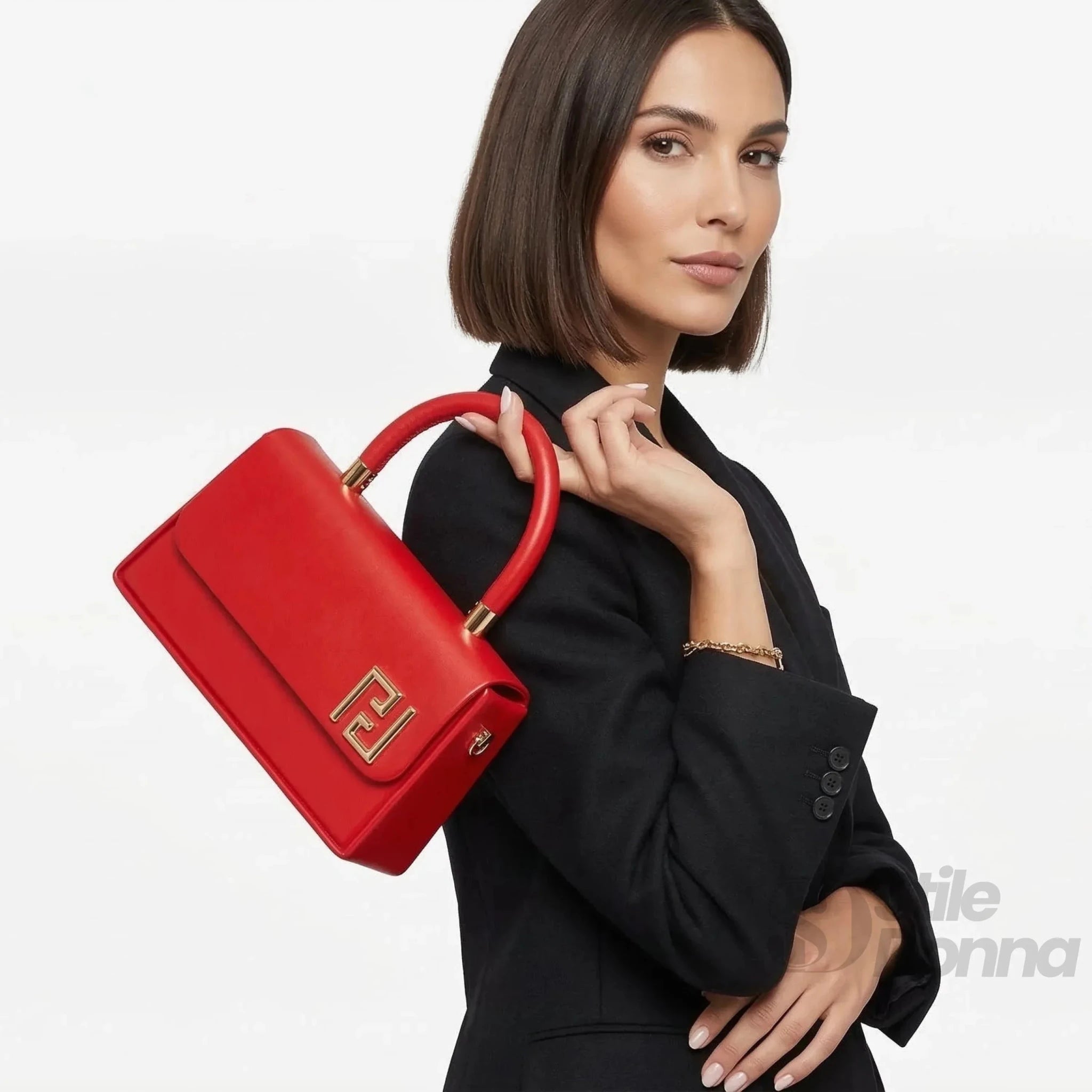 Herisson Firenze Mini Satchel con Top Handle in Ecopelle e Hardware Oro - Stile Donna Bags