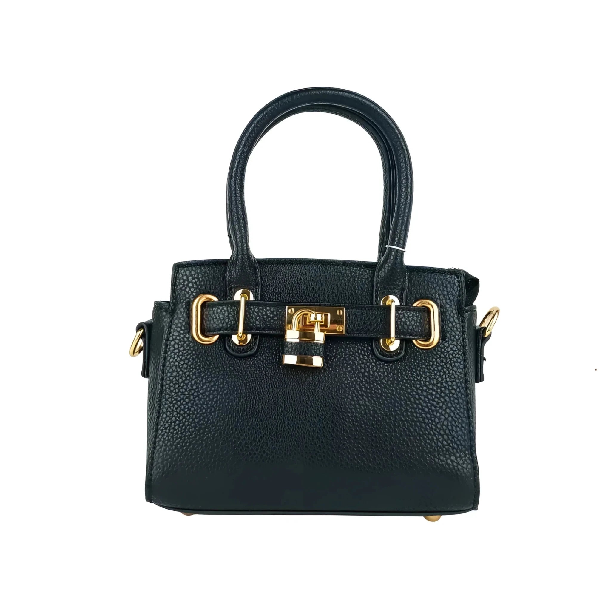 Mini Bag in Ecopelle con Tracolla Removibile e Finiture Oro - Stile Donna Bags