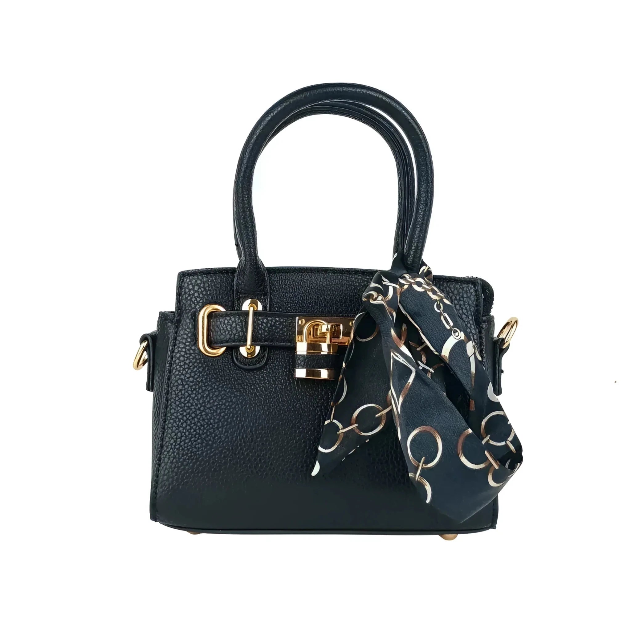 Mini Bag in Ecopelle con Tracolla Removibile e Finiture Oro - Stile Donna Bags