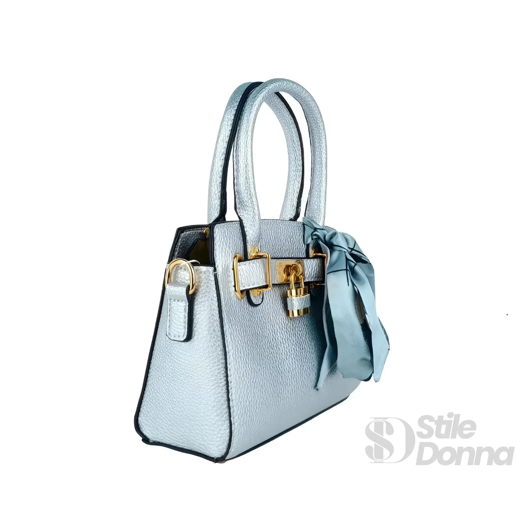 Mini Bag in Ecopelle con Tracolla Removibile e Finiture Oro - Stile Donna Bags