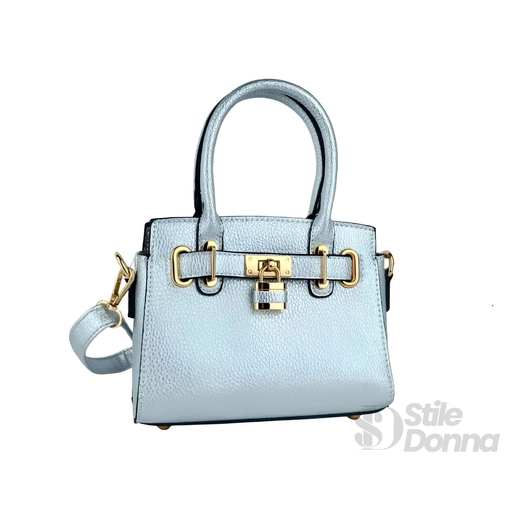 Mini Bag in Ecopelle con Tracolla Removibile e Finiture Oro - Stile Donna Bags