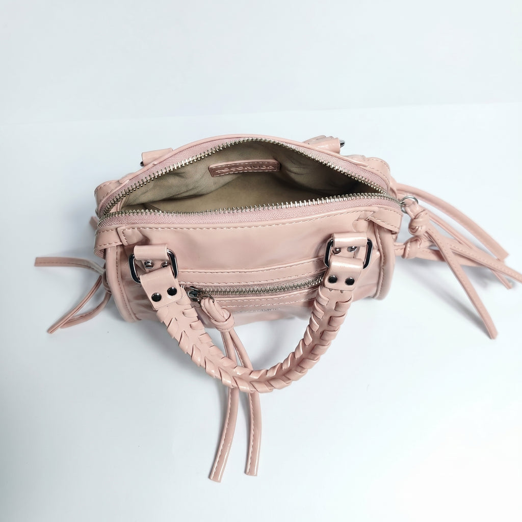 Coconuda Mini Bauletto con Manici Intrecciati e Frange - Stile Donna Bags