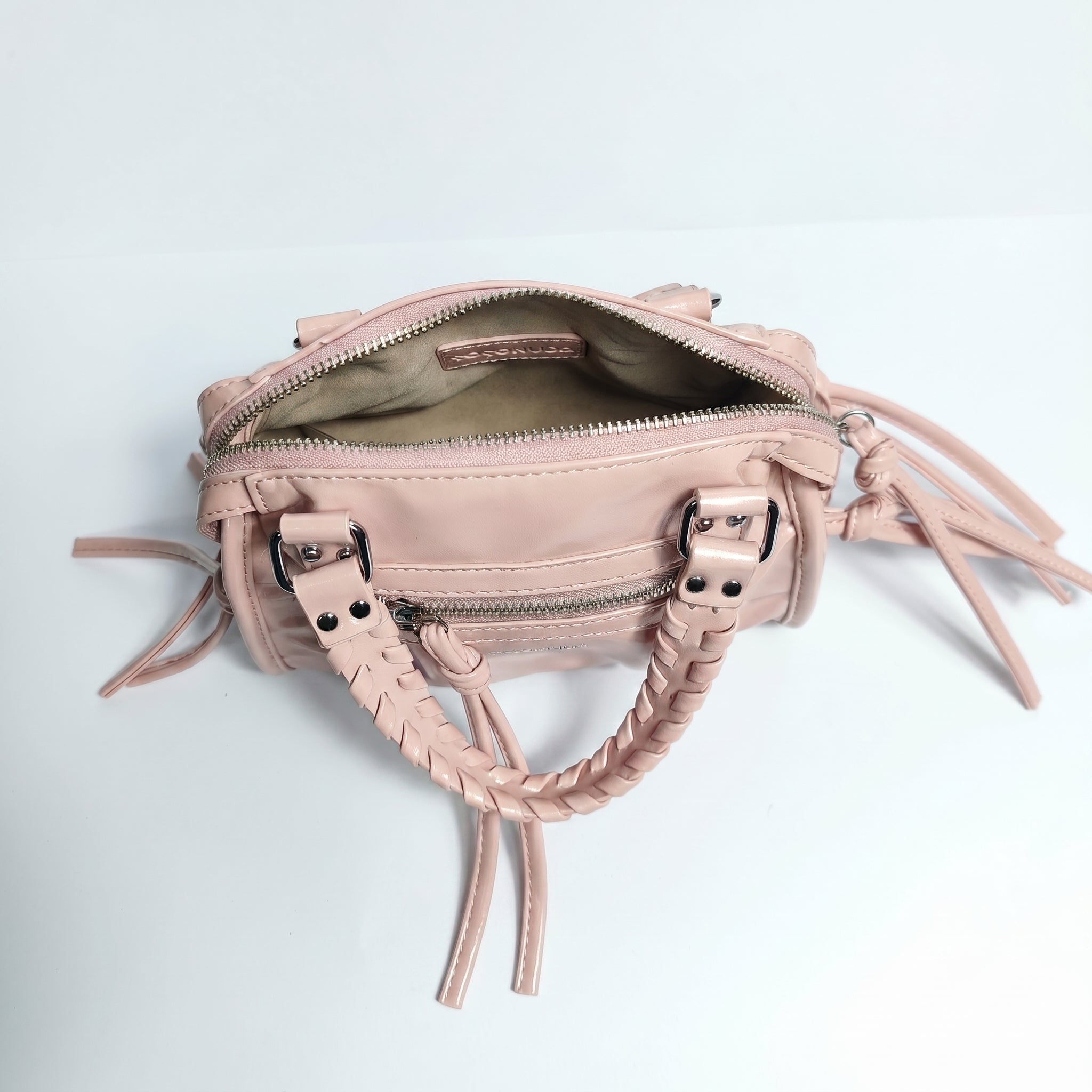 Coconuda Mini Bauletto con Manici Intrecciati e Frange - Stile Donna Bags
