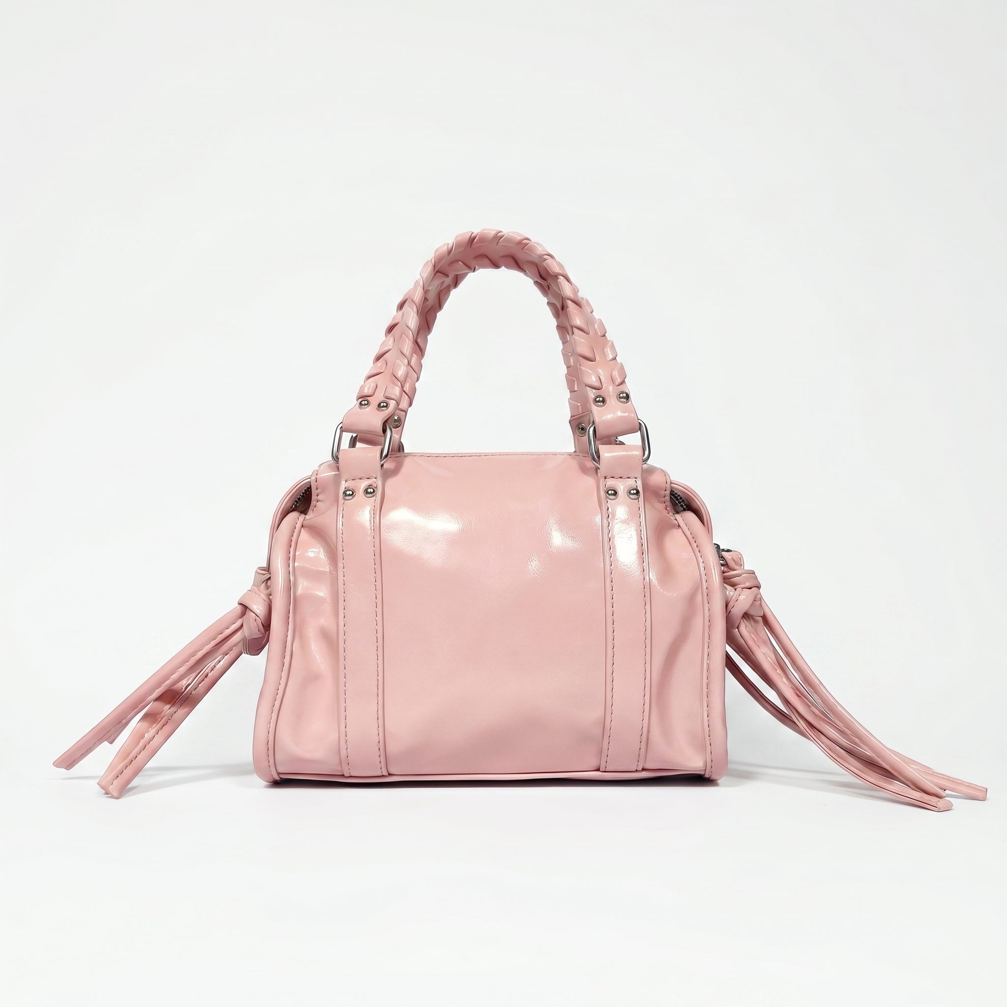 Coconuda Mini Bauletto con Manici Intrecciati e Frange - Stile Donna Bags