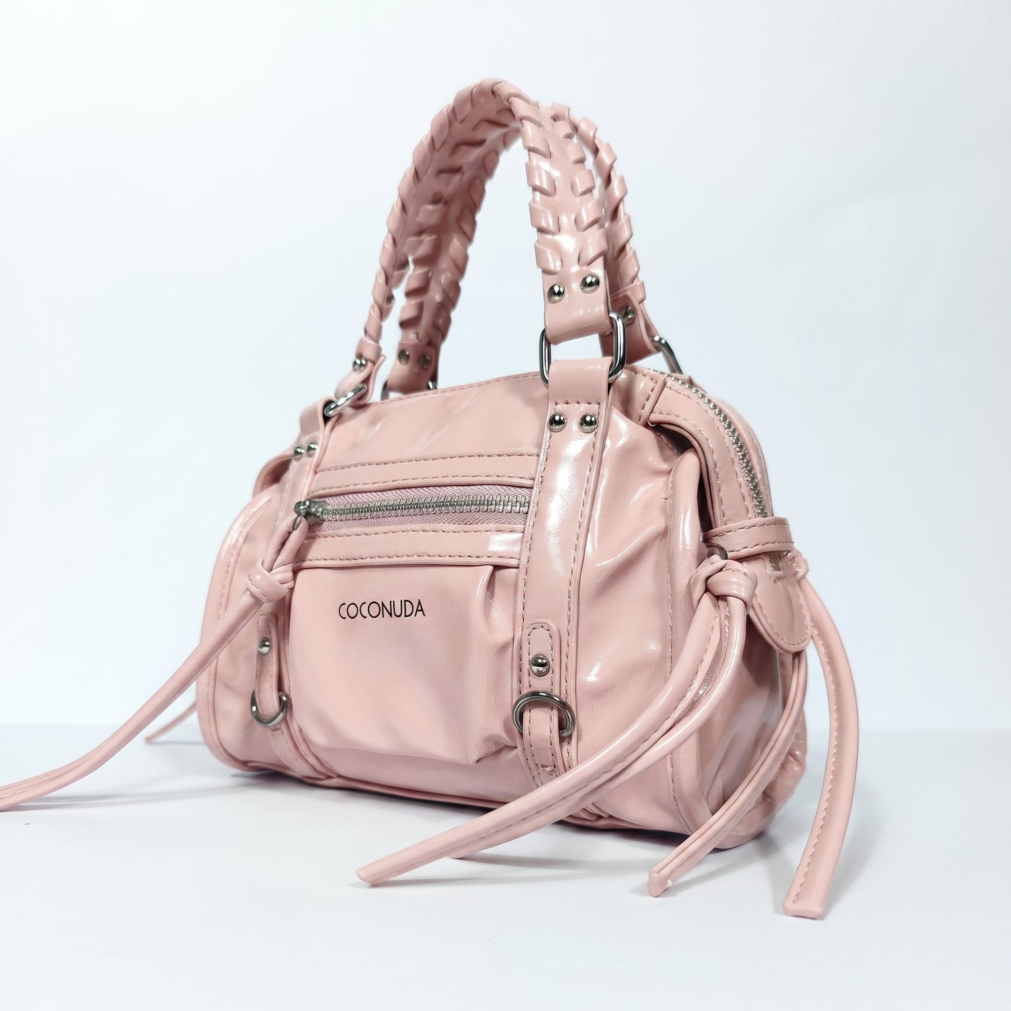 Coconuda Mini Bauletto con Manici Intrecciati e Frange - Stile Donna Bags