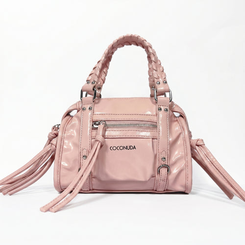 Coconuda Mini Bauletto con Manici Intrecciati e Frange - Stile Donna Bags