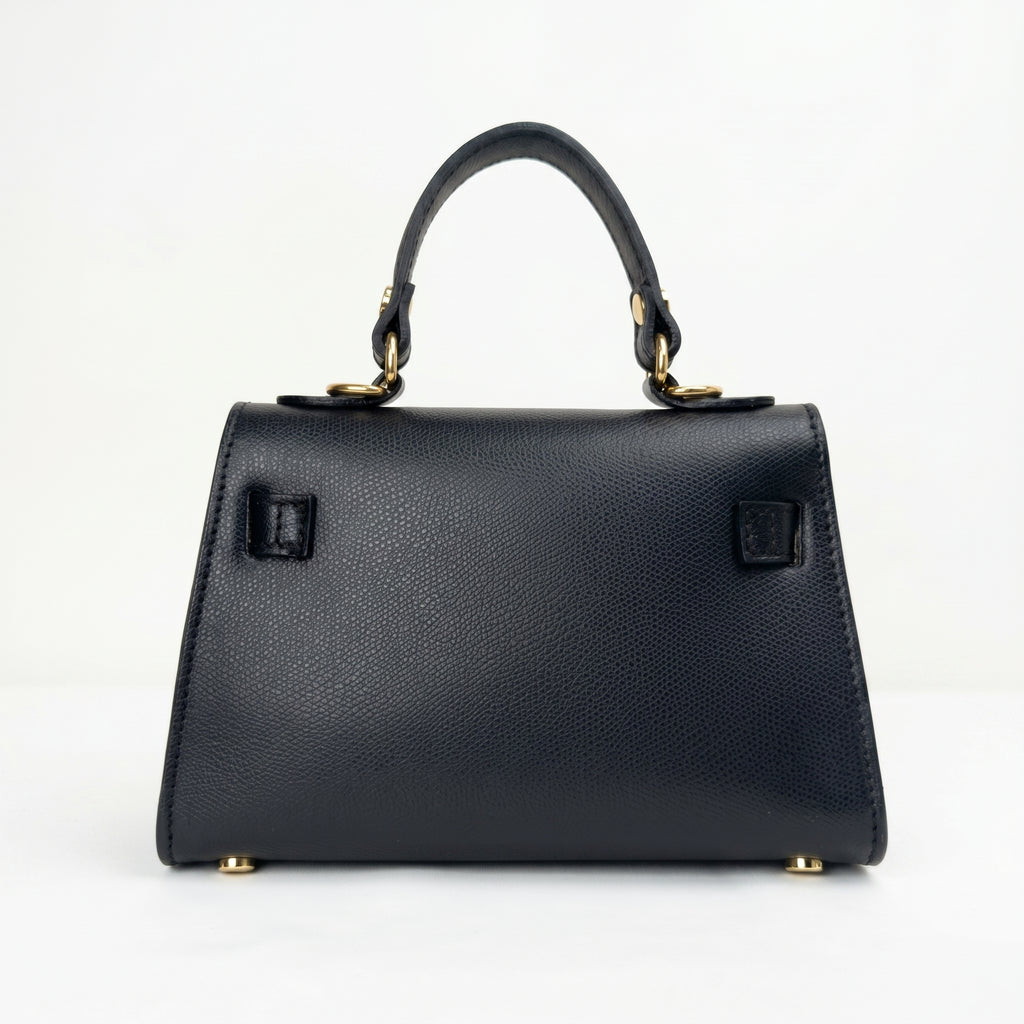 Mini Beky Borsa in Vera Pelle con Tracolla Regolabile e Chiusura Rotante - Stile Donna Bags