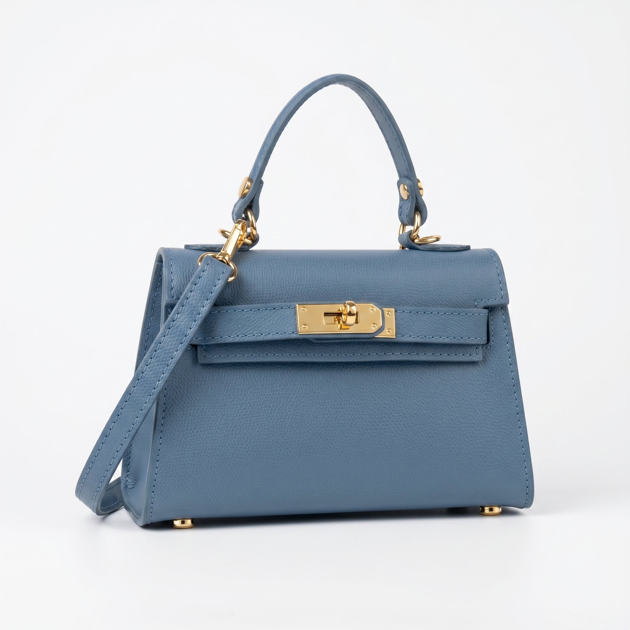 Mini Beky Borsa in Vera Pelle con Tracolla Regolabile e Chiusura Rotante - Stile Donna Bags