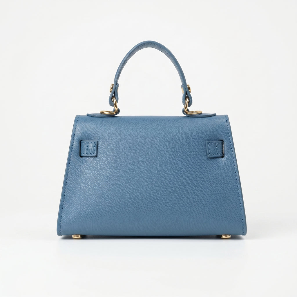 Mini Beky Borsa in Vera Pelle con Tracolla Regolabile e Chiusura Rotante - Stile Donna Bags